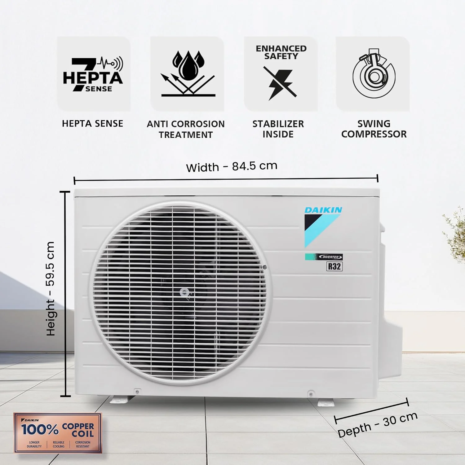 Daikin 1.5 Ton 3 Star, New star rated, Hot & Cold Inverter Split AC (Copper, PM1.0 Filter, FTHT50XV16, White) - Image 7