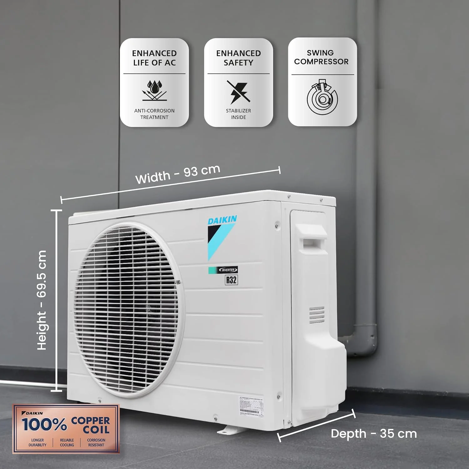 Daikin 1.8 Ton 5 Star Inverter Split AC (Copper, PM 1.0 Filter, 2022 Model, JTKJ60UV16U, White) - Image 6