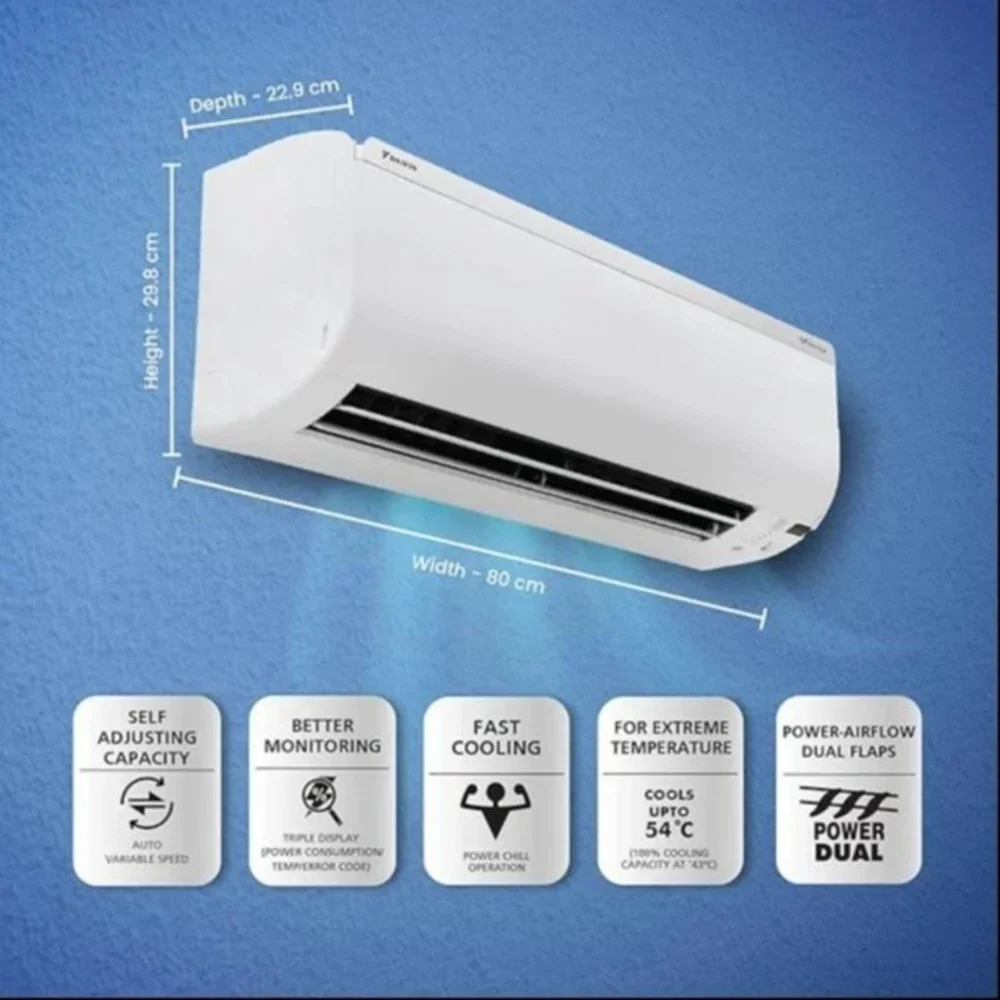 Daikin 2024 Model 0.8 Ton 3 Star Split AC - White  (FTL30UV16V1/RL30UV16V1, Copper Condenser) - Image 2