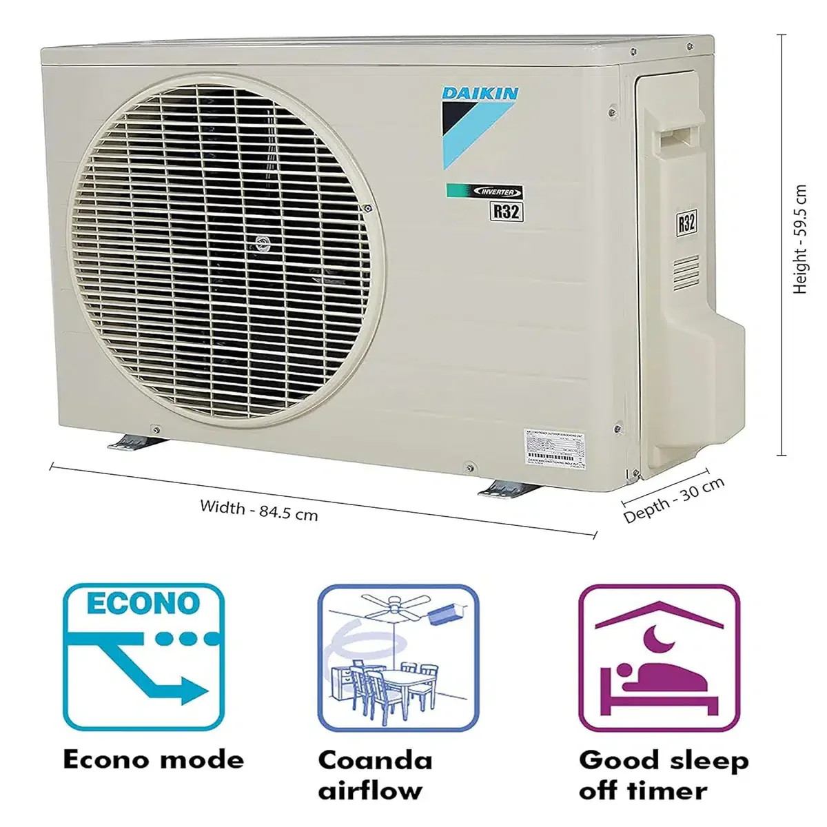 Daikin 2024 Model 1.5 Ton 5 Star Split Inverter AC - White  (ATKM50UV16VA+RKM50UV16VA, Copper Condenser) - Image 3