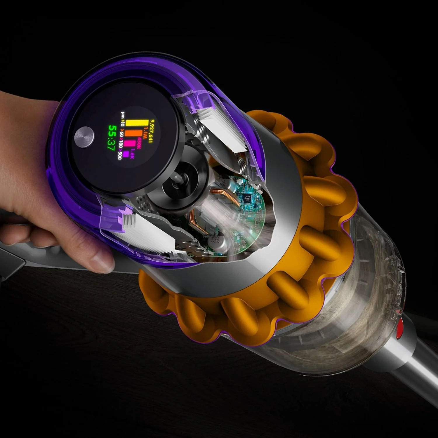 Dyson V15 Detect Cordless Vacuum Cleaner, 240 Air Watts, Laser Dust Detection, LCD Display, Pet Hair Removal - Image 5