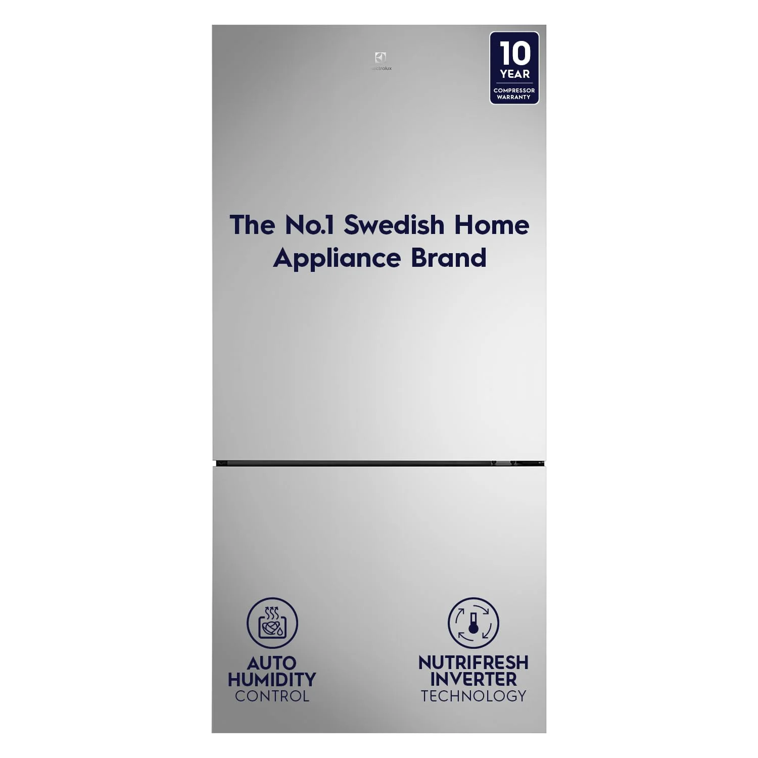 Electrolux 529L Frost Free Inverter Double Door Refrigerator, Bottom Freezer, TasteLockAuto &amp; TasteGuard Technology, Stainless Steel, UltimateTaste 500, EBE5302C-S