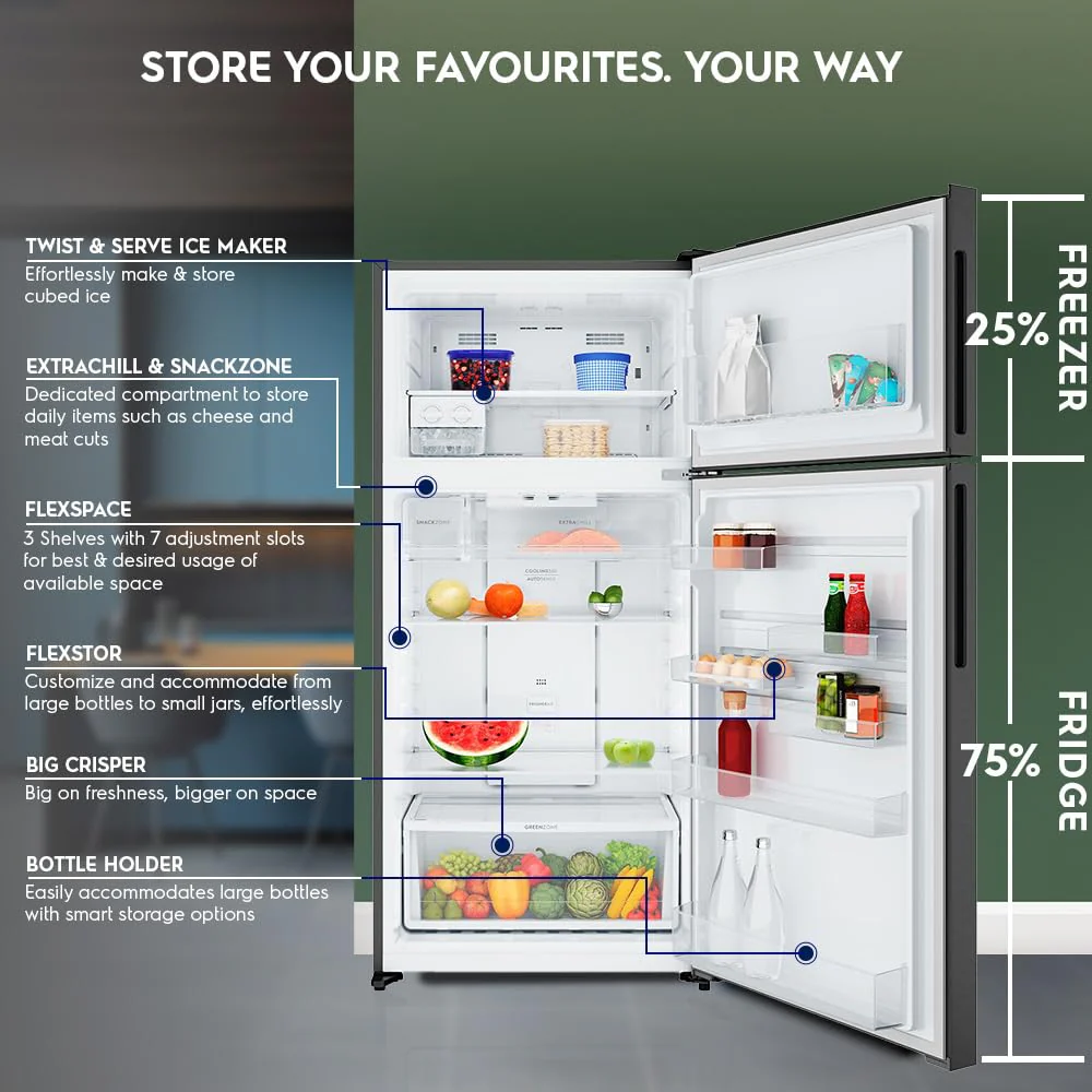 Electrolux 536L Frost Free Double Door Refrigerator with AI AutoSense, GreenZone AHC Technology, Inverter Compressor, Matte Charcoal Black Steel, UltimateTaste 700, ETM5002C-B - Image 7