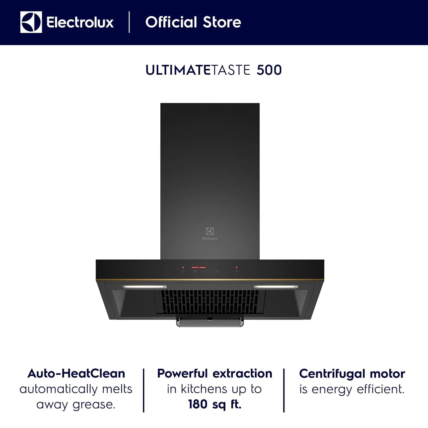 Electrolux 60cm T-Box Chimney for up to 180 sqft Kitchen, AutoClean, UltimateTaste 500, Black, ECT6281G - Image 3