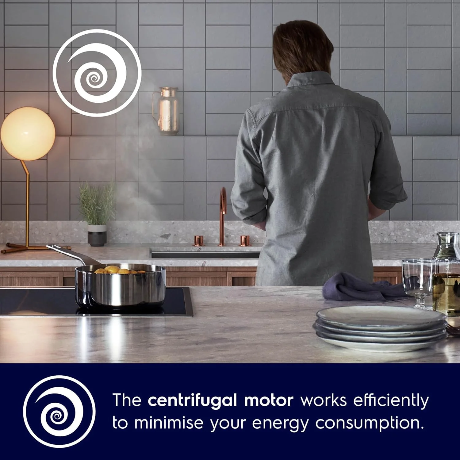Electrolux 60cm T-Box Chimney for up to 180 sqft Kitchen, AutoClean, UltimateTaste 500, Black, ECT6281G - Image 5