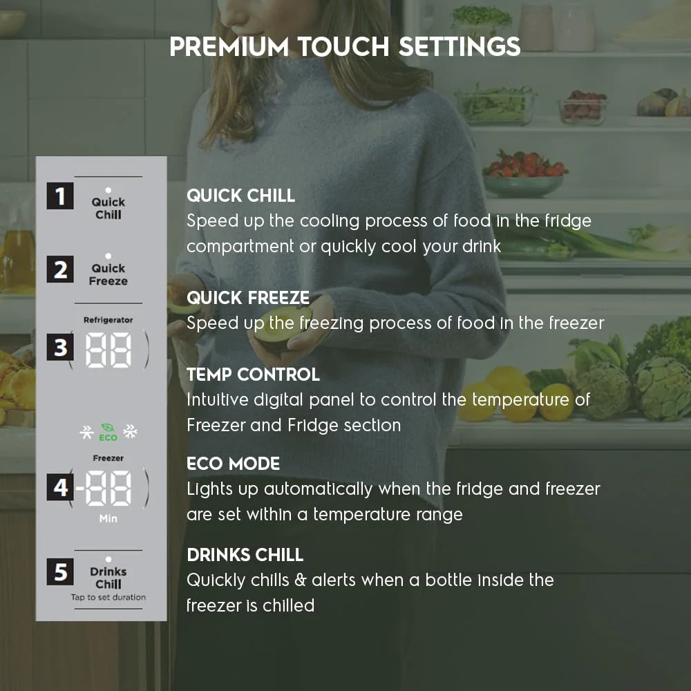 Electrolux 634L Frost Free Side by Side French Door Refrigerator, GreenZone Technology, Inverter Compressor, EvenTemp, Brush Neutral Steel, UltimateTaste 700, EQE5600B-S - Image 5