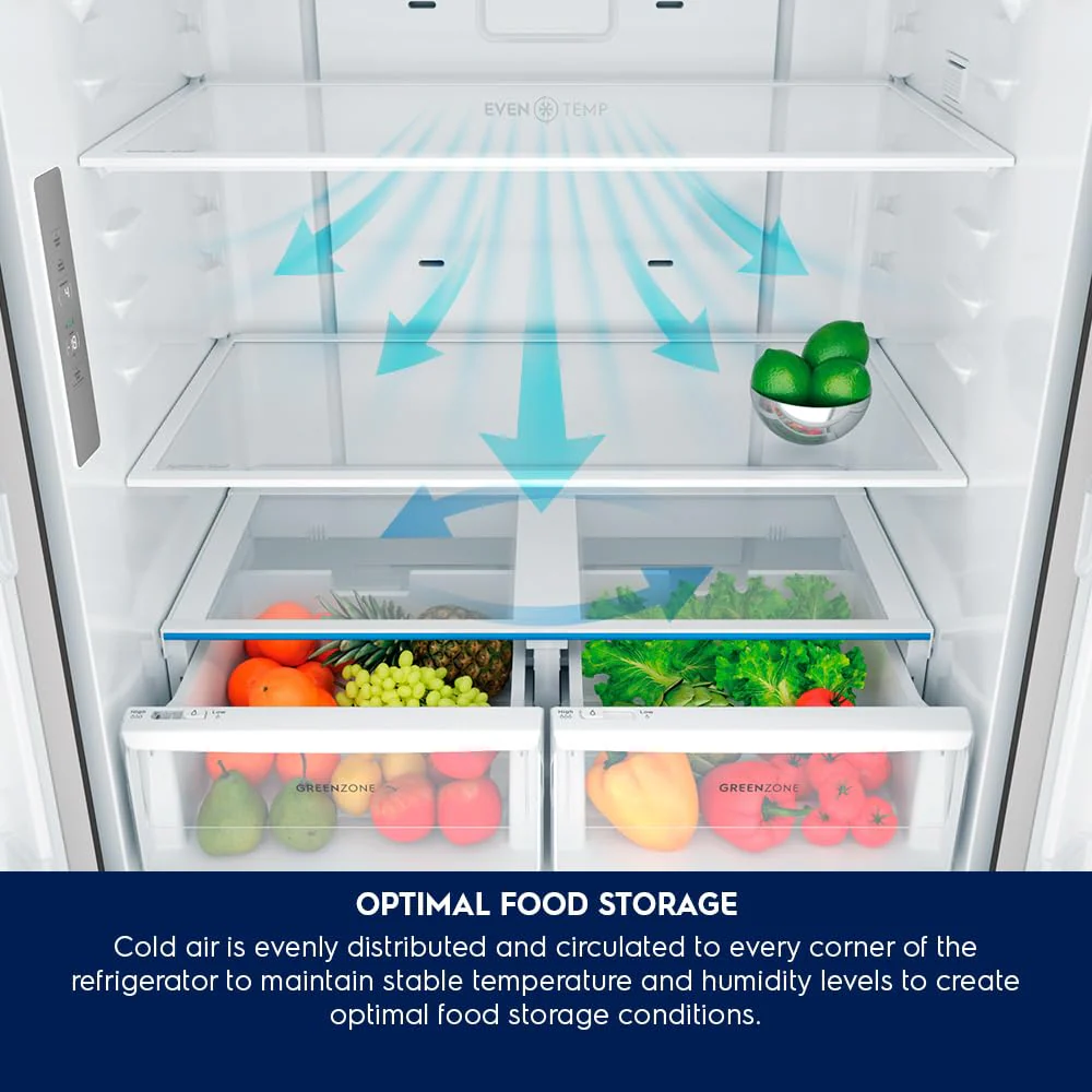 Electrolux 634L Frost Free Side by Side French Door Refrigerator, GreenZone Technology, Inverter Compressor, EvenTemp, Brush Neutral Steel, UltimateTaste 700, EQE5600B-S - Image 6
