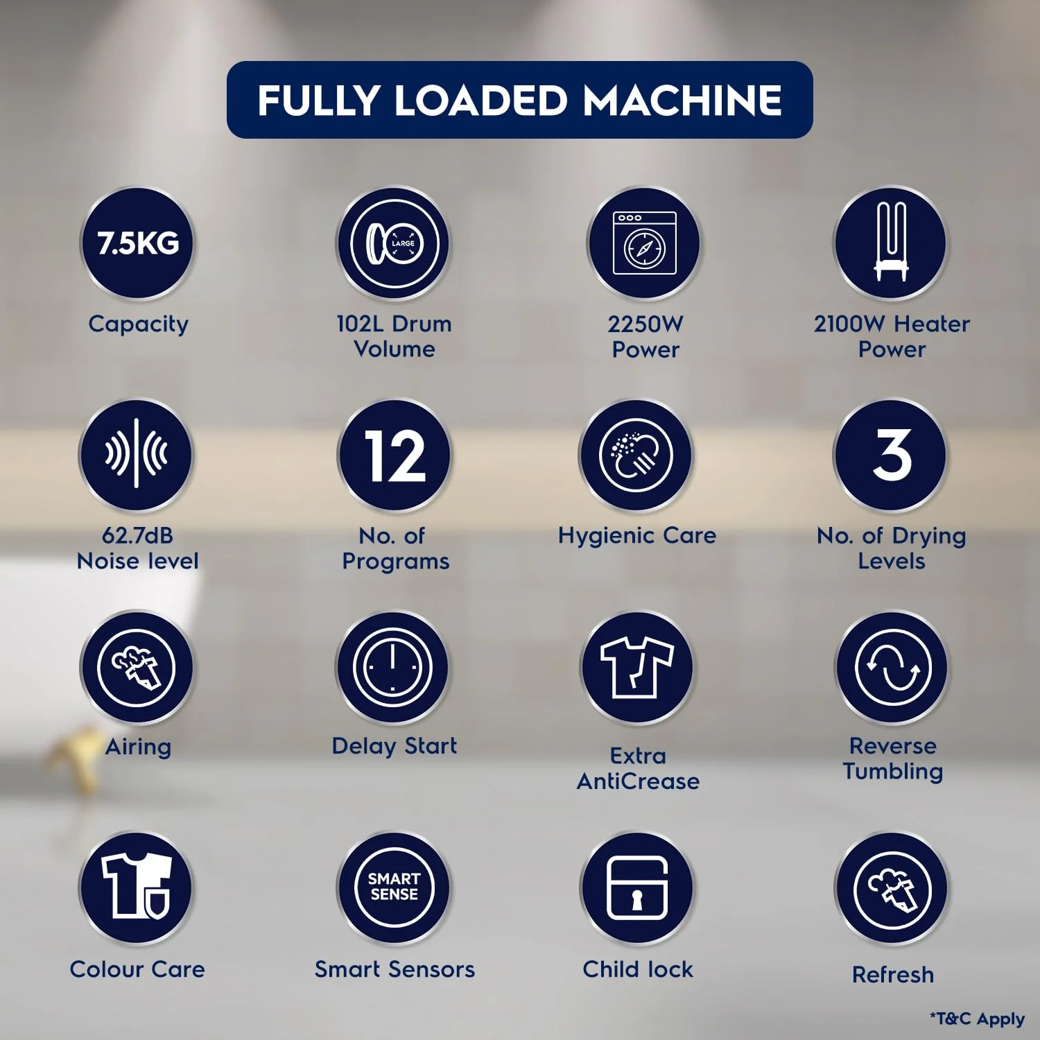 Electrolux 7.5KG Fully Automatic Vented Clothes Dryer Machine, Reverse Tumbling, Smart Sensors, Colour Care, Drying Only - No Washing Function, White, UltimateCare 300, EDV754H3WB - Image 5