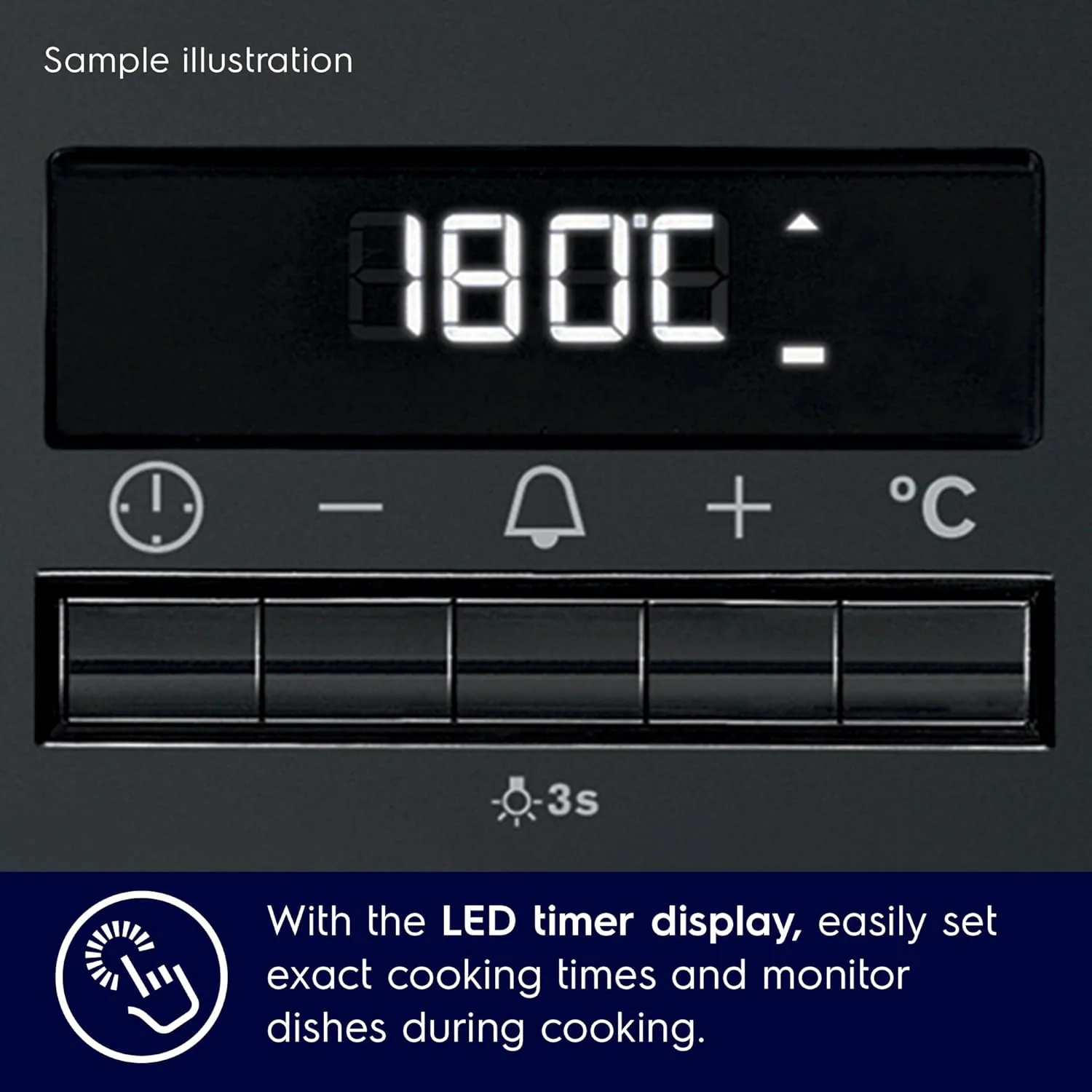 Electrolux 72L 60cm Built-In Oven with 5 Functions, UltimateTaste 500, Glass, Black, KOIGH00KA2 - Image 6