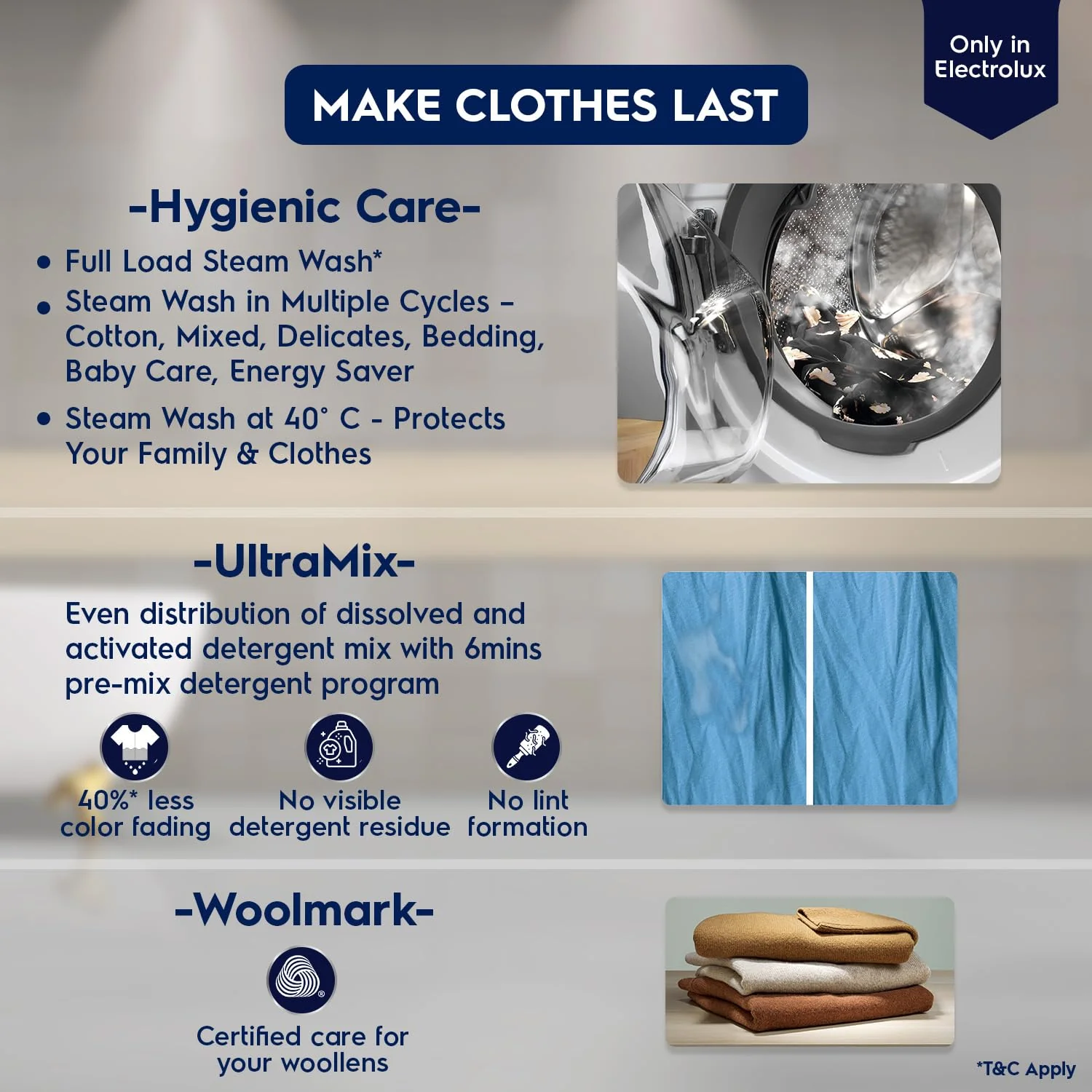 Electrolux 8kg 5 Star Fully Automatic Front Load Washing Machine with UltraMix, Full Load Vapour Wash for Sustainable Clothing, Hygienic Care, EcoInverter, White, UltimateCare 500, EWF8024R5WB - Image 6