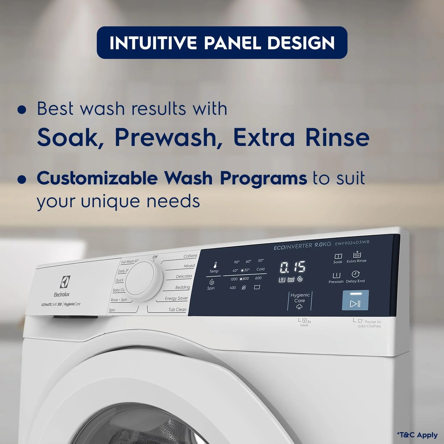 Electrolux 9kg 5 Star EcoInverter Fully Automatic Front Load Washing Machine, Full Load Vapour Wash for Sustainable Clothing, Hygienic Care, White, UltimateCare 300, EWF9024D3WB - Image 6