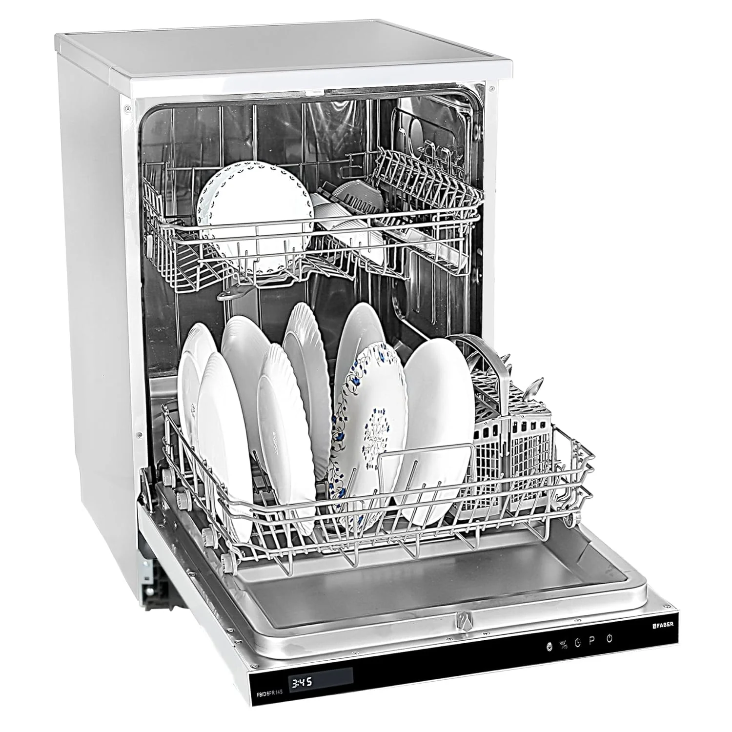 FABER 14 Place Settings Built-in Dishwasher with Salt &amp; Rinse Aid Indicators (FBID 8PR 14S,Stainless Steel)