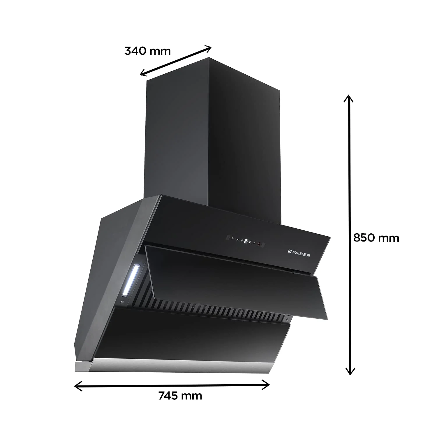 Faber 75 Cm 1350 M3/Hr Autoclean Slant Chimney, Filterless, Lifetime On Motor, 5 Yr Comprehensive Warranty, (Hood Zenith FL SC AC BK 75,Touch &amp; Gesture Control,Black) - Image 2