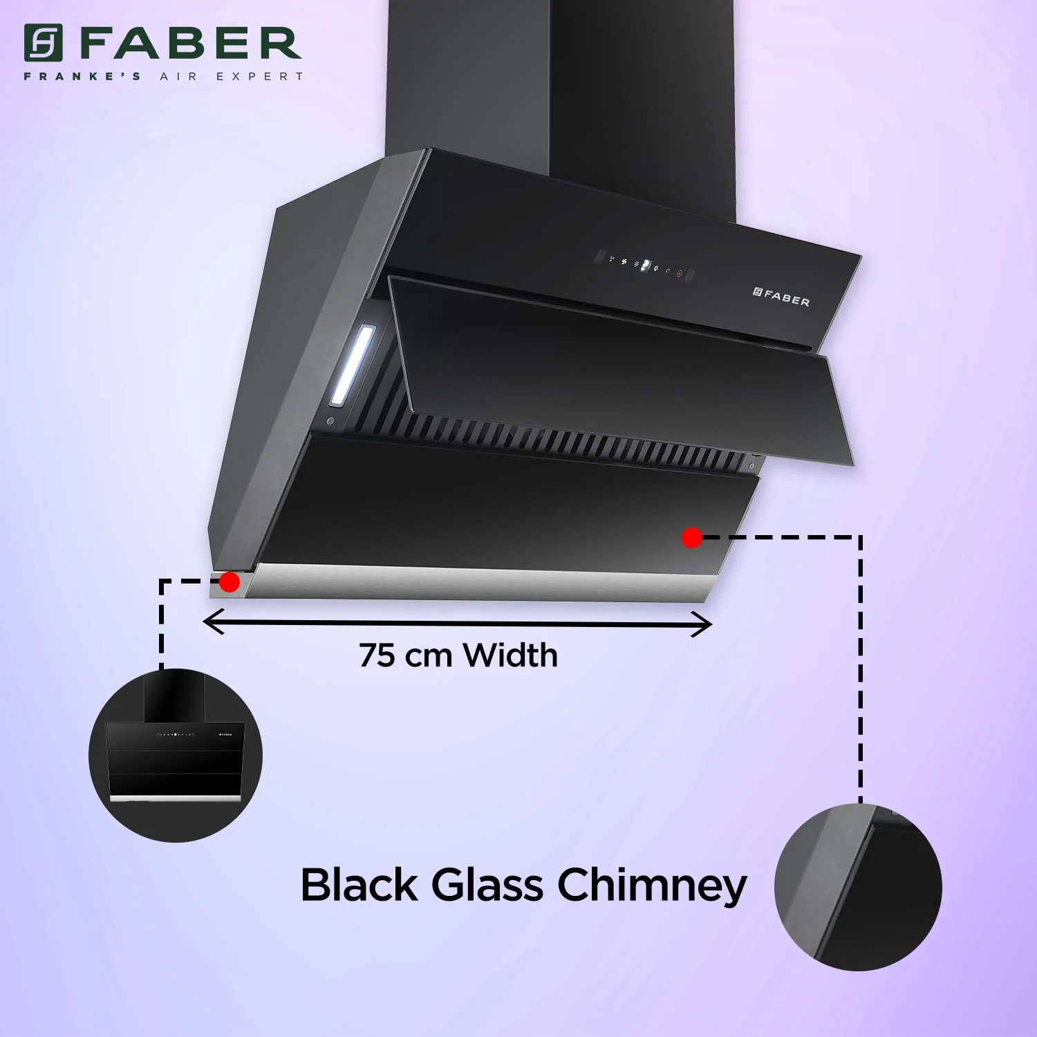 Faber 75 Cm 1350 M3/Hr Autoclean Slant Chimney, Filterless, Lifetime On Motor, 5 Yr Comprehensive Warranty, (Hood Zenith FL SC AC BK 75,Touch &amp; Gesture Control,Black) - Image 4