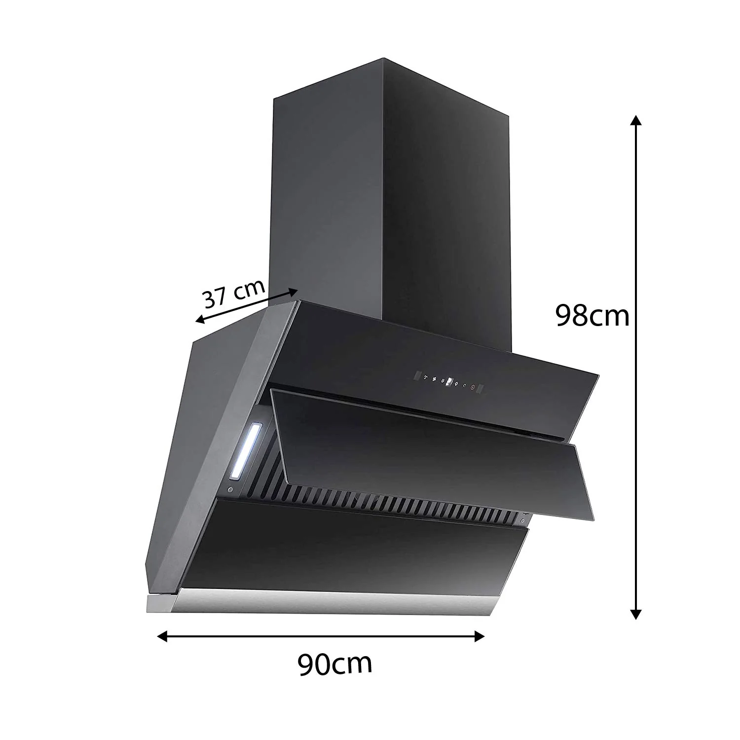 Faber 90cm 1350 m3/hr Autoclean Slant Chimney, Filterless, Lifetime on Motor, 5Yr Comprehensive Warranty, (ZENITH FL HC SC BK IN 90,Touch &amp; Gesture Control,Black) - Image 6