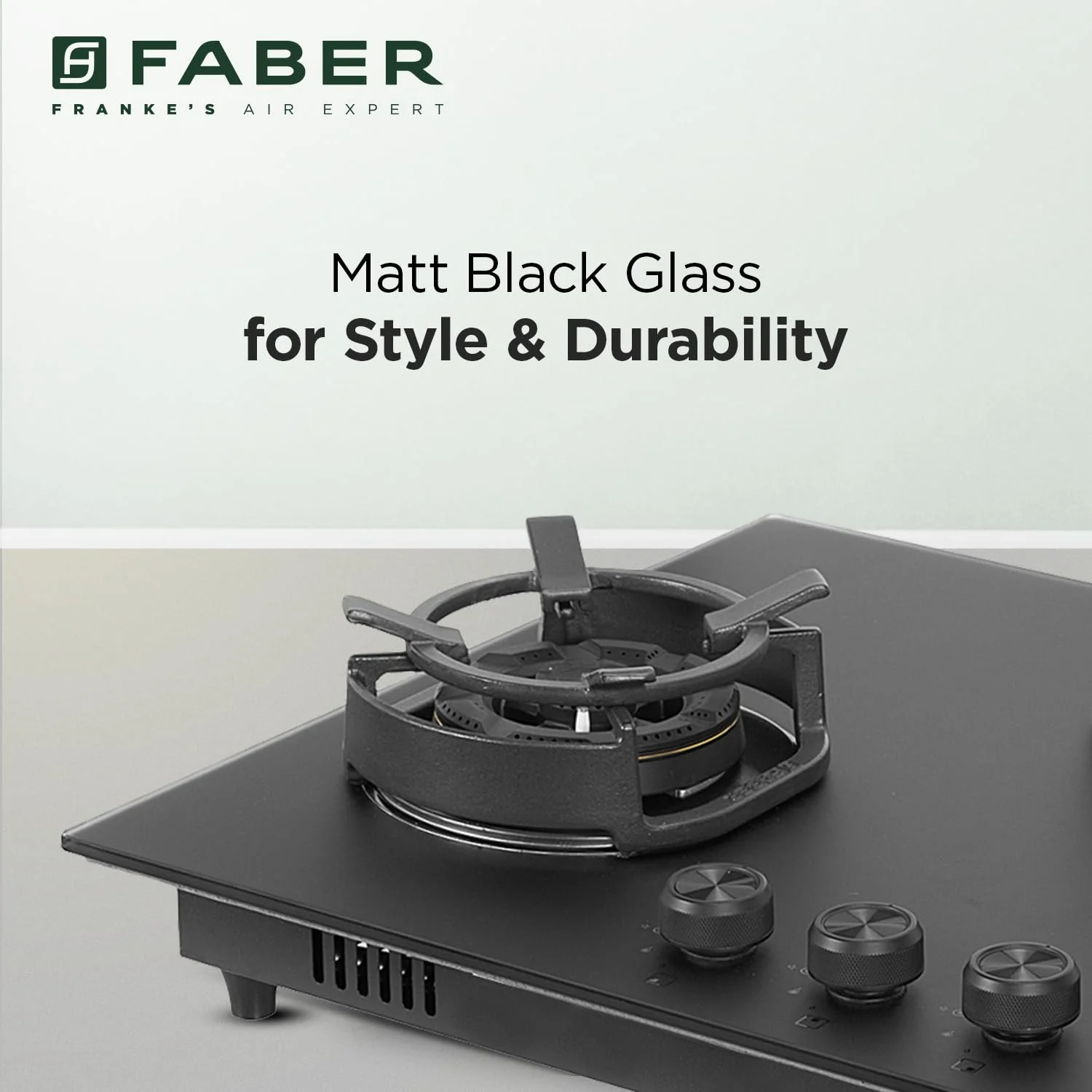 Faber Della 3 Burner 72Cm Hob |Auto Ignition|Brass Burner| Cast Iron Pan Support |Hob/Cooktop Hybrid| Matt Black Glass Finish |5 Yrs Warranty On Glass & Valve | 5 Yrs On Burner|Hob Della HD723 CI AI - Image 5