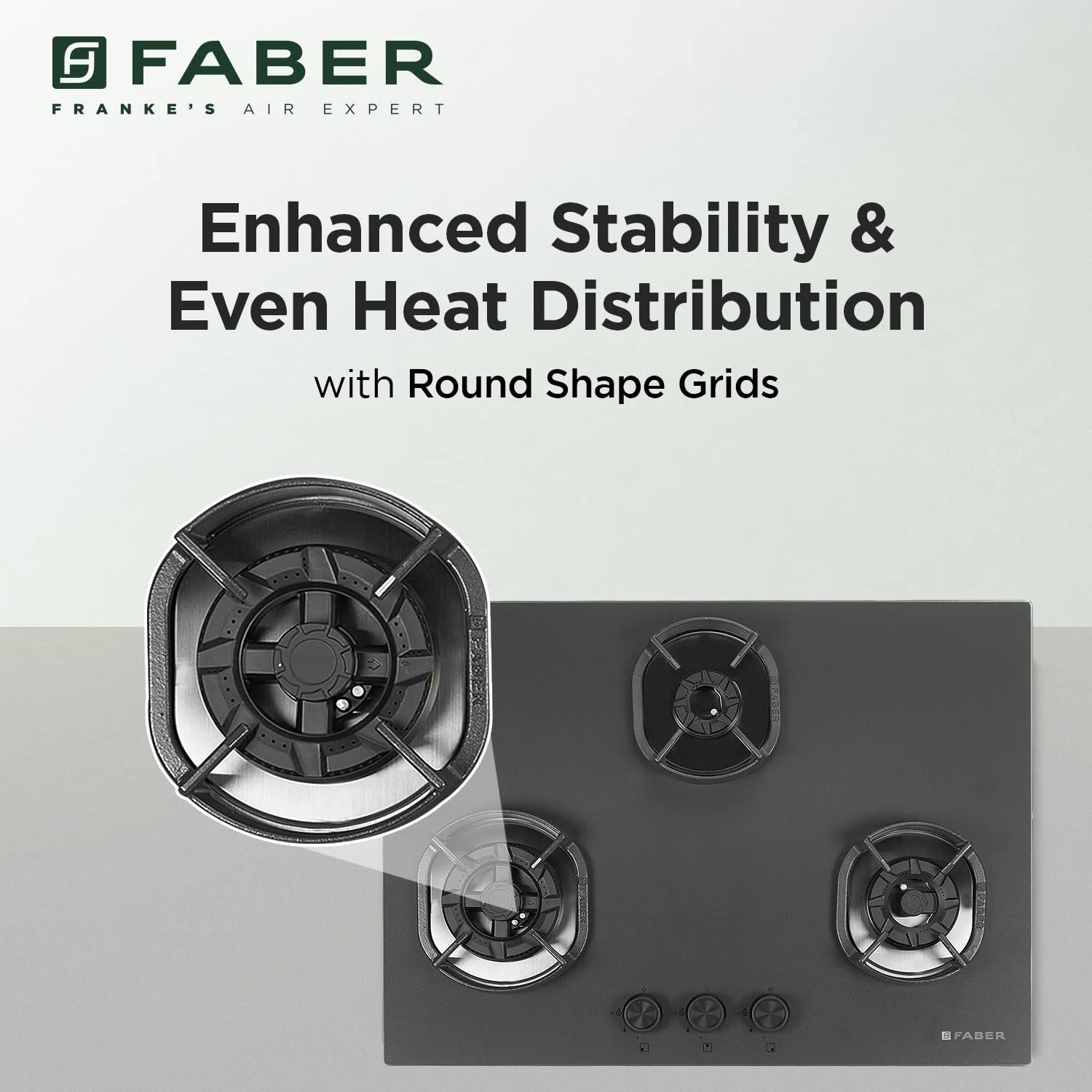 Faber Della 3 Burner 72Cm Hob |Auto Ignition|Brass Burner| Cast Iron Pan Support |Hob/Cooktop Hybrid| Matt Black Glass Finish |5 Yrs Warranty On Glass & Valve | 5 Yrs On Burner|Hob Della HD723 CI AI - Image 7