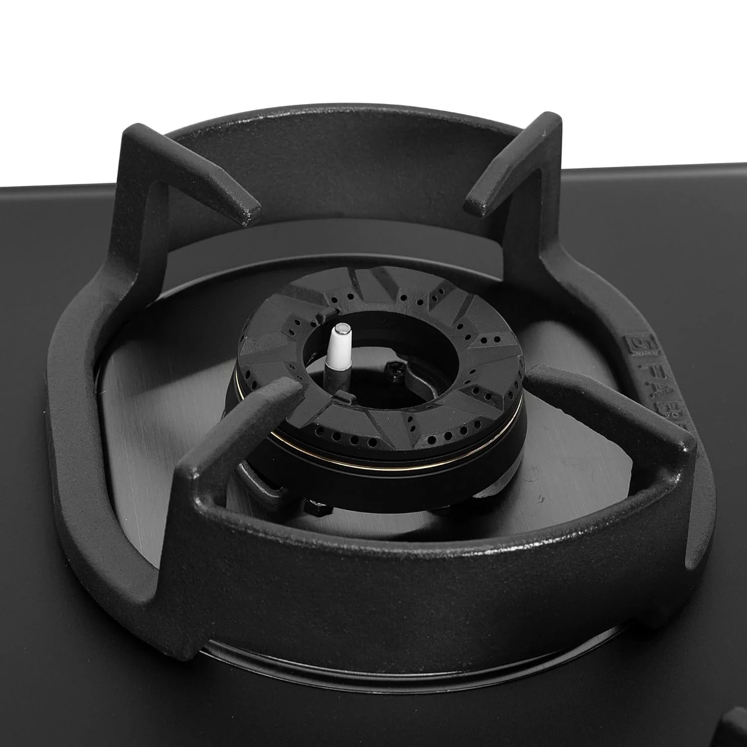 Faber Della 4 Burner 72cm Hob |Auto-Ignition|Brass Burner| Cast Iron Pan Support |Hob/Cooktop Hybrid| Matt Black Glass Finish |5 Yrs Warranty on Glass & Valve | 5 Yrs on Burner|Hob Della HD724 CI AI - Image 8