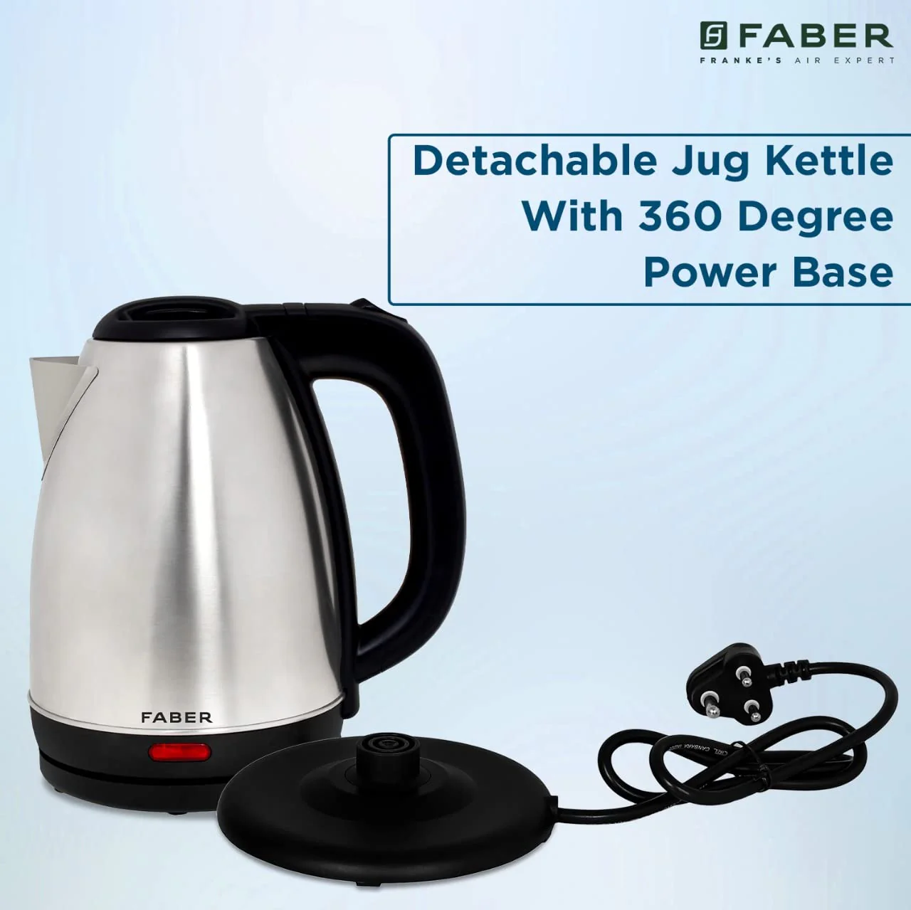 Faber Electric Kettle with Stainless Steel Body, FK 1.8 litres boiler for Water, SS, (FK 1.8L SS) - Image 3