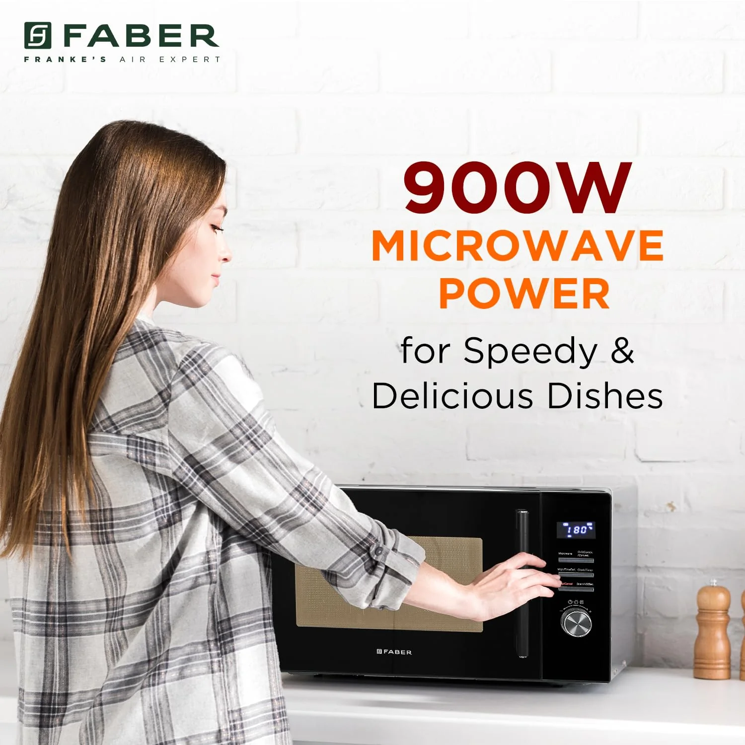 Faber FMW Instacook 30C Standalone 29L Microwave Oven |900W|10 Auto Cook Menu|Digital Panel|Reheat & Defrost|Glass Turntable|Child Safety Lock|Easy Clean Coating|Power Level 5|2 Yrs Warranty|Black - Image 5