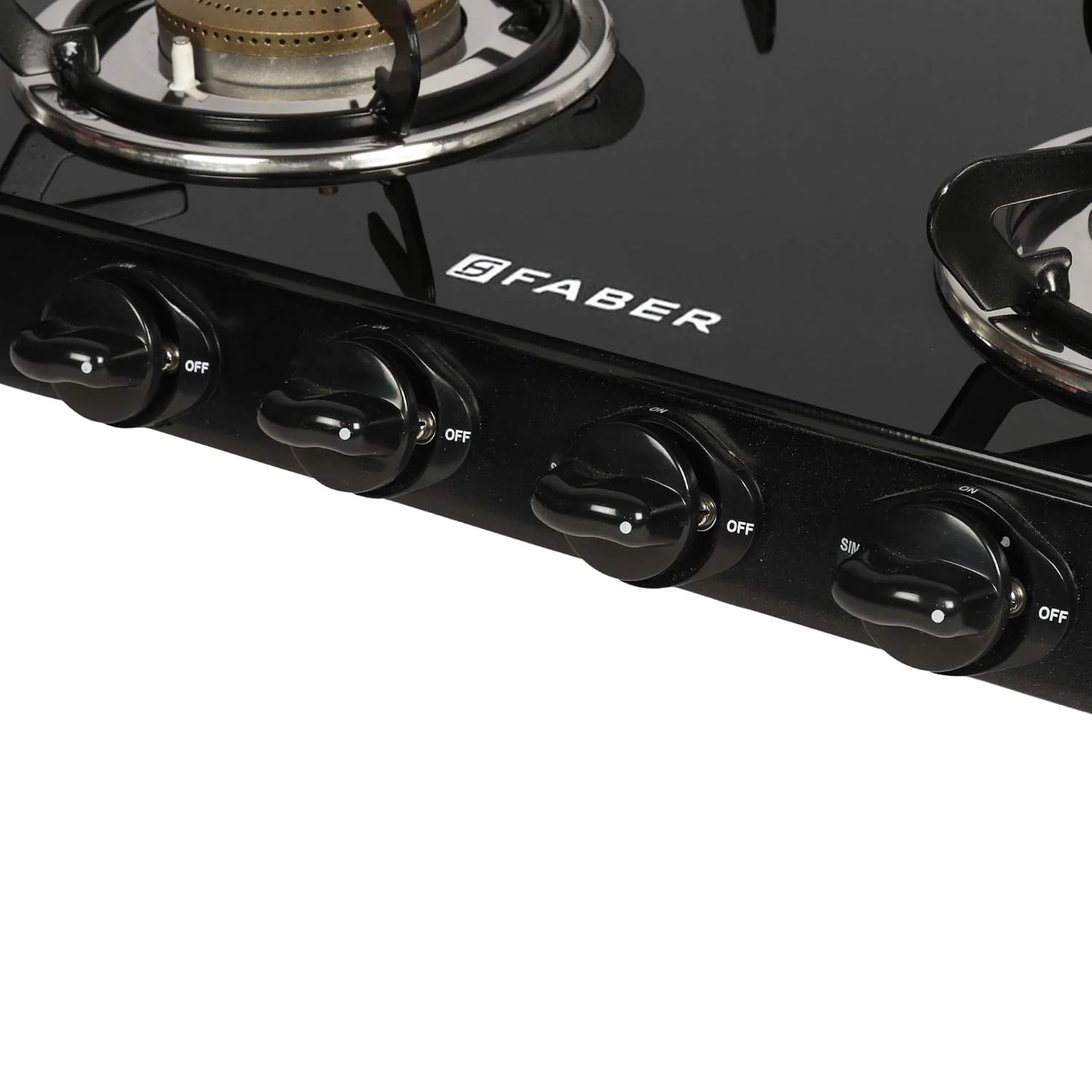 Faber Gas Stove 4 Burner Glass Cooktop (Jumbo 4BB BK)Auto Ignition , Black - Image 5