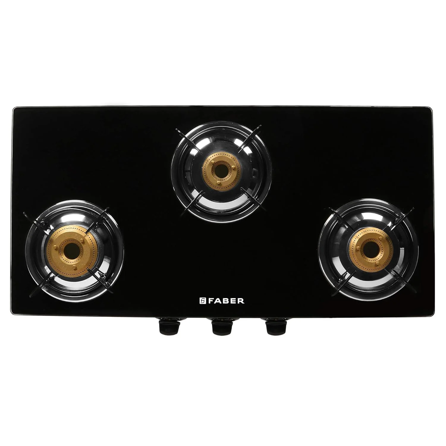 Faber Jumbo 3 Brass Burner Cooktop | 1 Jumbo, 1 Medium, 1 Small | Drip Tray | Toughened Glass | Manual Ignition | Ergonomic Knobs | Anti-Leak Tech | Powder Coated Frame | Jumbo 3BB BK - Image 6