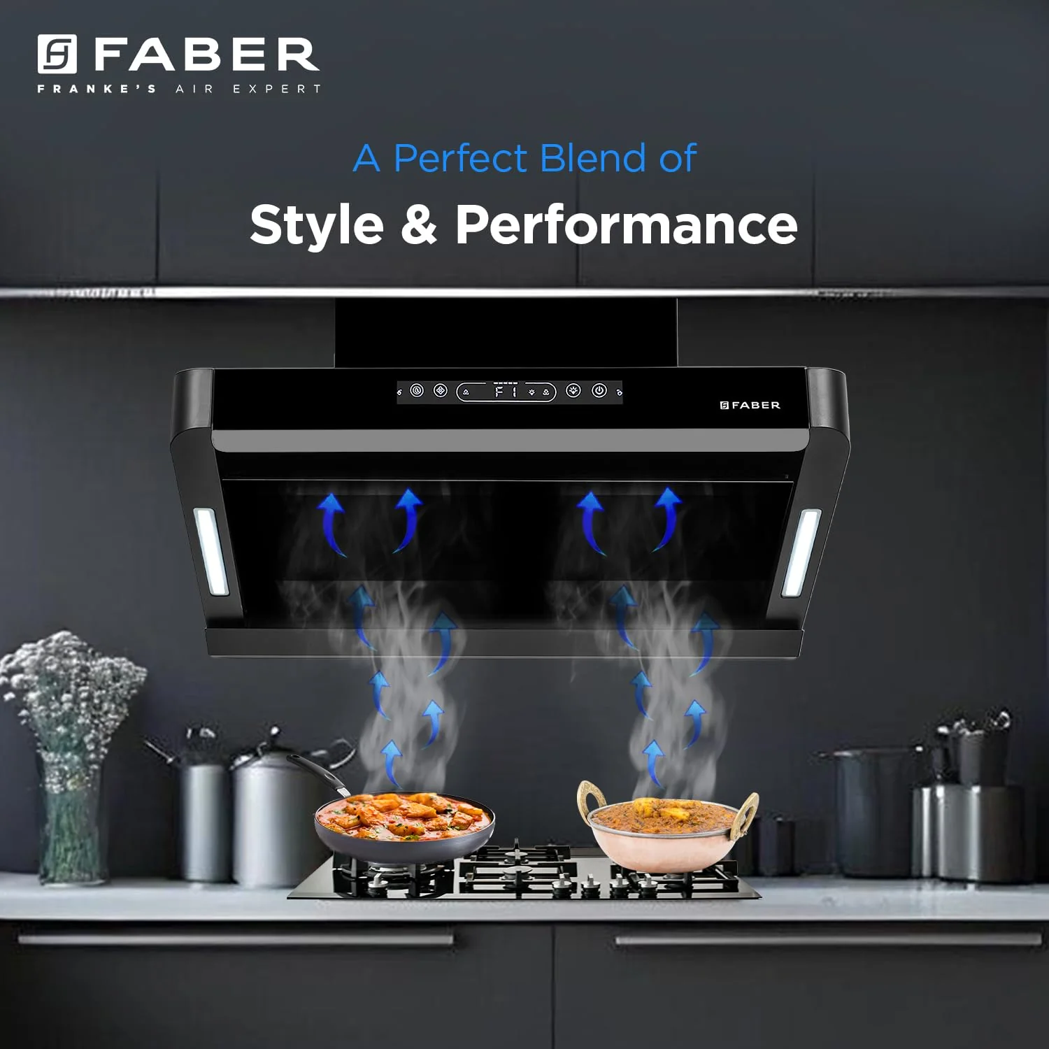 Faber Pinnacle 60cm 1500m³/hr Autoclean Chimney|Digital Display|Filterless|Slant Body|T-Shape Panel|Touch+Gesture|12Yr on Motor,5Yr Comprehensive Warranty by Faber|Hood Pinnacle FL HC BK 60,Matt Black - Image 7