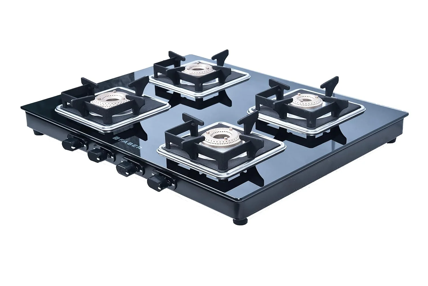 Faber Slim Gas Stove 4 Burner Glass Ceramic Cooktop (Hob Cooktop Remo 4Bb Bk) Black, Manual Ignition - Image 4