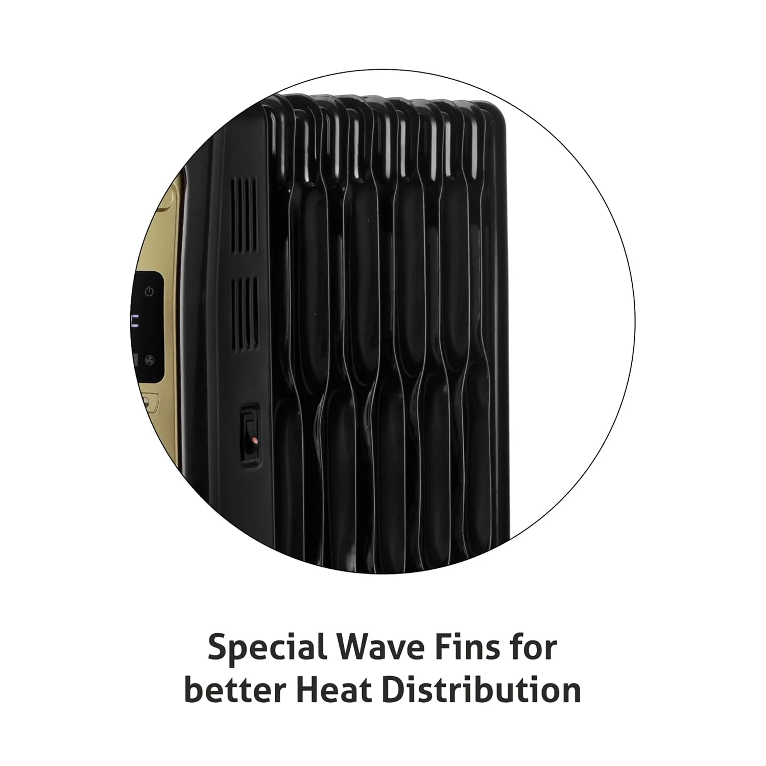 Glen Electric Oil Filled Radiator Room Heater With 9 Fin 2000 Watt, Isi Certified (Ha 7013Dor9) 2 Years Warranty - Black - Image 7