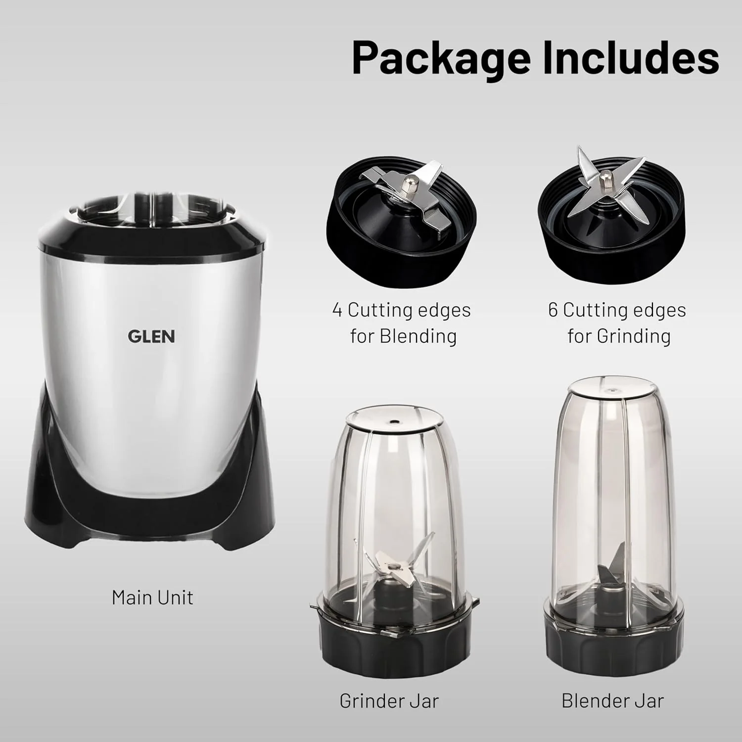 Glen Nutri Blender Mixer Ultra Tuff 900 Watt, with 2 Unbreakable Jars, Thermal Overload Protector, Dual Blade Technology Grinder for Kitchen, Protein Shakes, Smoothie Maker - SA-4048UT - Image 2