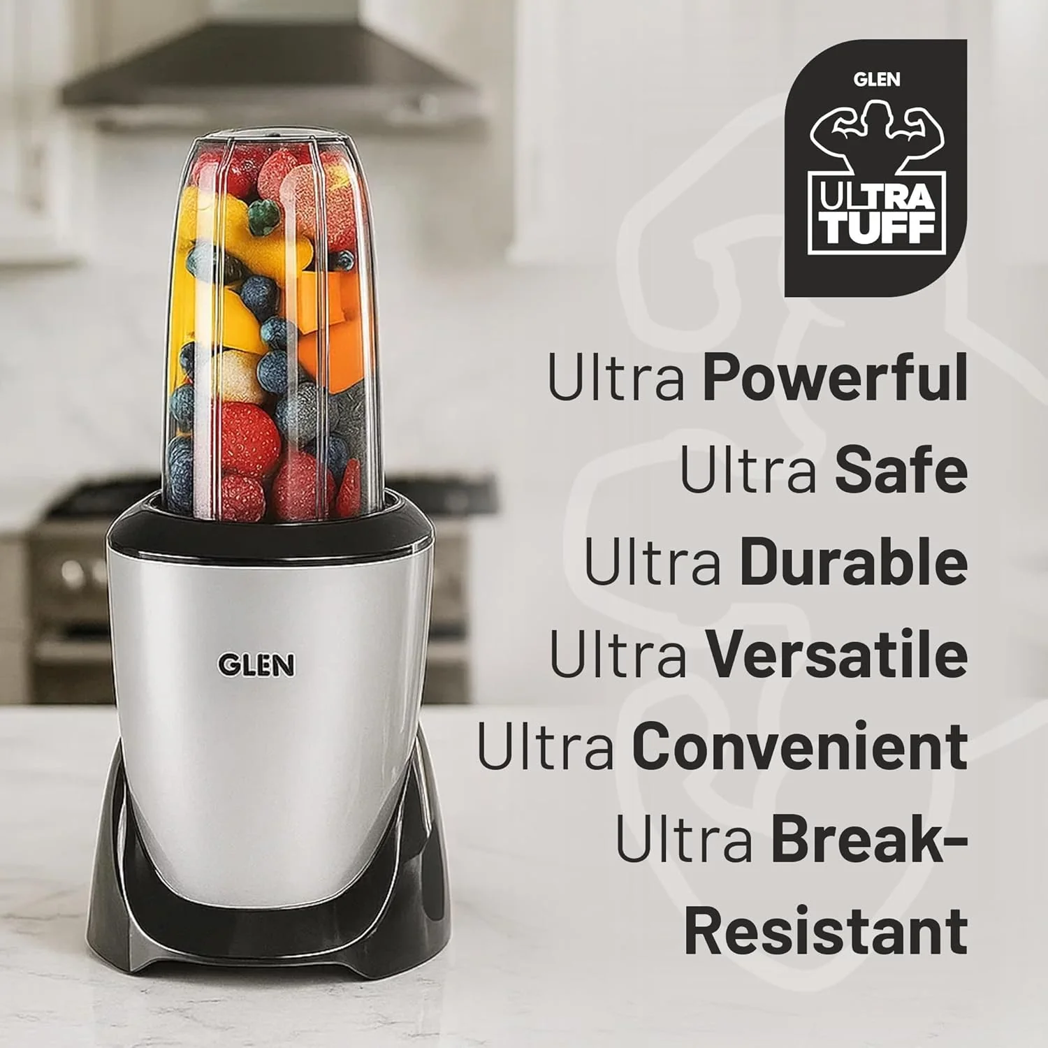 Glen Nutri Blender Mixer Ultra Tuff 900 Watt, with 2 Unbreakable Jars, Thermal Overload Protector, Dual Blade Technology Grinder for Kitchen, Protein Shakes, Smoothie Maker - SA-4048UT - Image 7