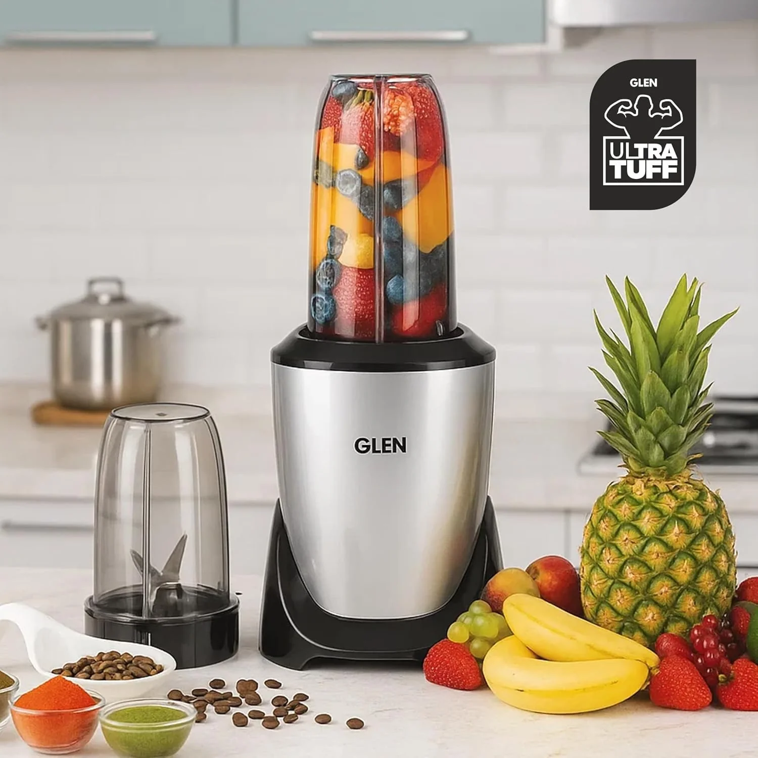 Glen Nutri Blender Mixer Ultra Tuff 900 Watt, with 2 Unbreakable Jars, Thermal Overload Protector, Dual Blade Technology Grinder for Kitchen, Protein Shakes, Smoothie Maker - SA-4048UT - Image 8