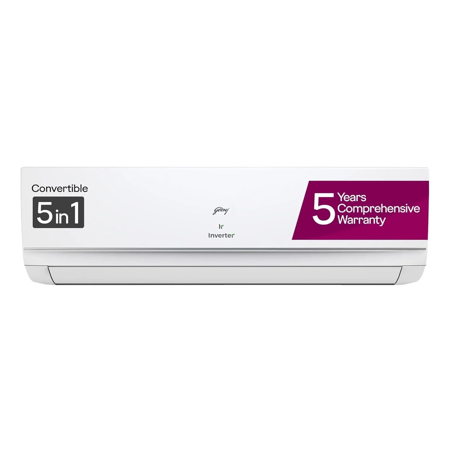 Godrej 1.5 Ton 3 Star, 5 Years Comprehensive Warranty, 5-in-1 Convertible Cooling, Inverter Split AC (Copper, Heavy-Duty Cooling at 52 Deg Celcius, AC 1.5T SIC 18TTC3-WYA / AC1.5T EI 18P3T WZT 3S, White)