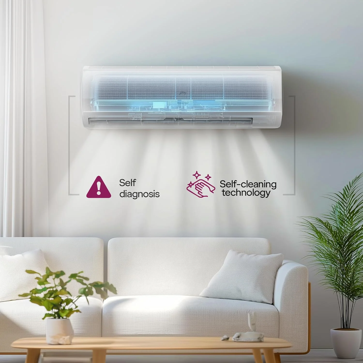 Godrej 1.5 Ton 5 Star, 5 Years Comprehensive Warranty, AI powered, 5-In-1 Convertible Cooling Inverter Split AC (Copper, 2025 Model, Heavy Duty Cooling at 52 °C, AC 1.5T EI SIC 18ITC5 WYD Split 5S, White) - Image 2