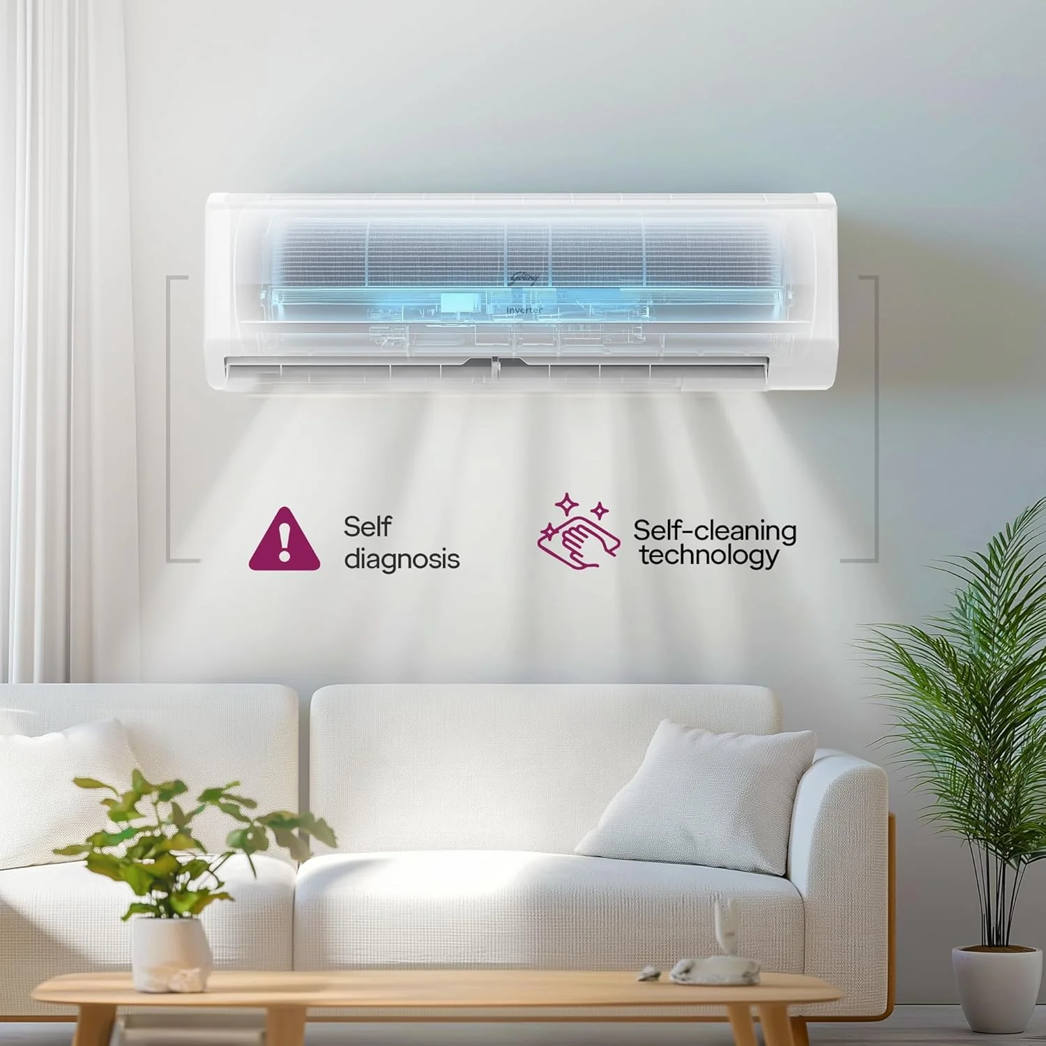 Godrej 1.5 Ton Hot & Cold AC – AI Inverter, 4 Way Swing, 3 Star (Open Box / Without Box) - Image 2