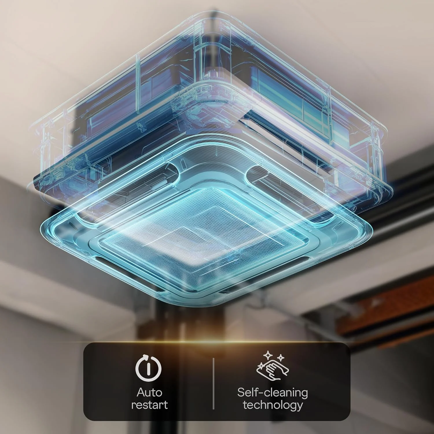 Godrej 2 Ton 2 Star Inverter Cassette AC with 5-in-1 Convertible Cooling, 360° Airflow, Self Clean Technology, R32 Refrigerant & Heavy Duty Cooling (AC 2.0T TR CFC 24M2TG WA 4) - Image 5