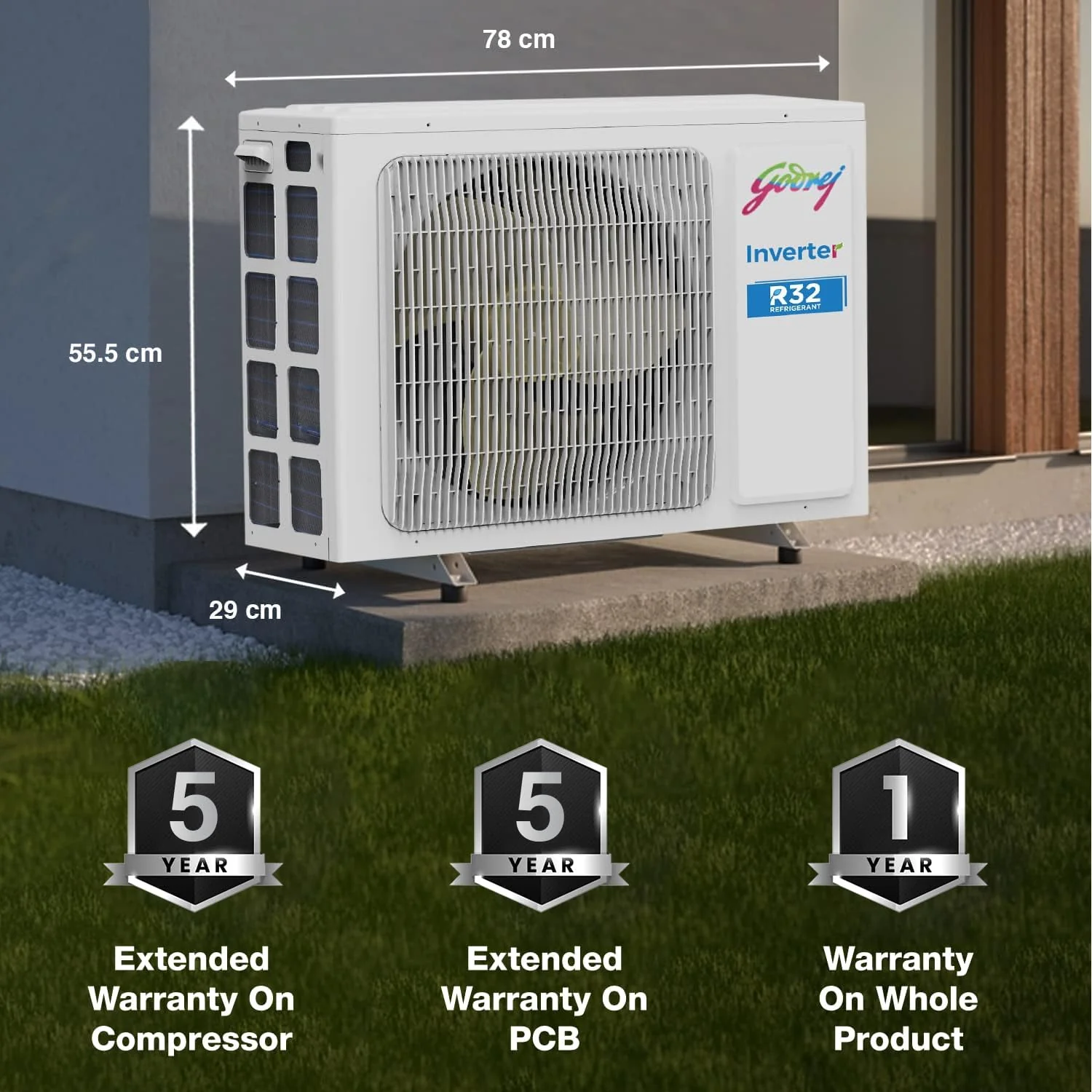 Godrej 2 Ton 3 Star, 4-Way Air Swing, Fixed Speed Split AC (Copper, Anti-Dust Filter, AC 2T SFC 24LTC3-WWR, White) - Image 5