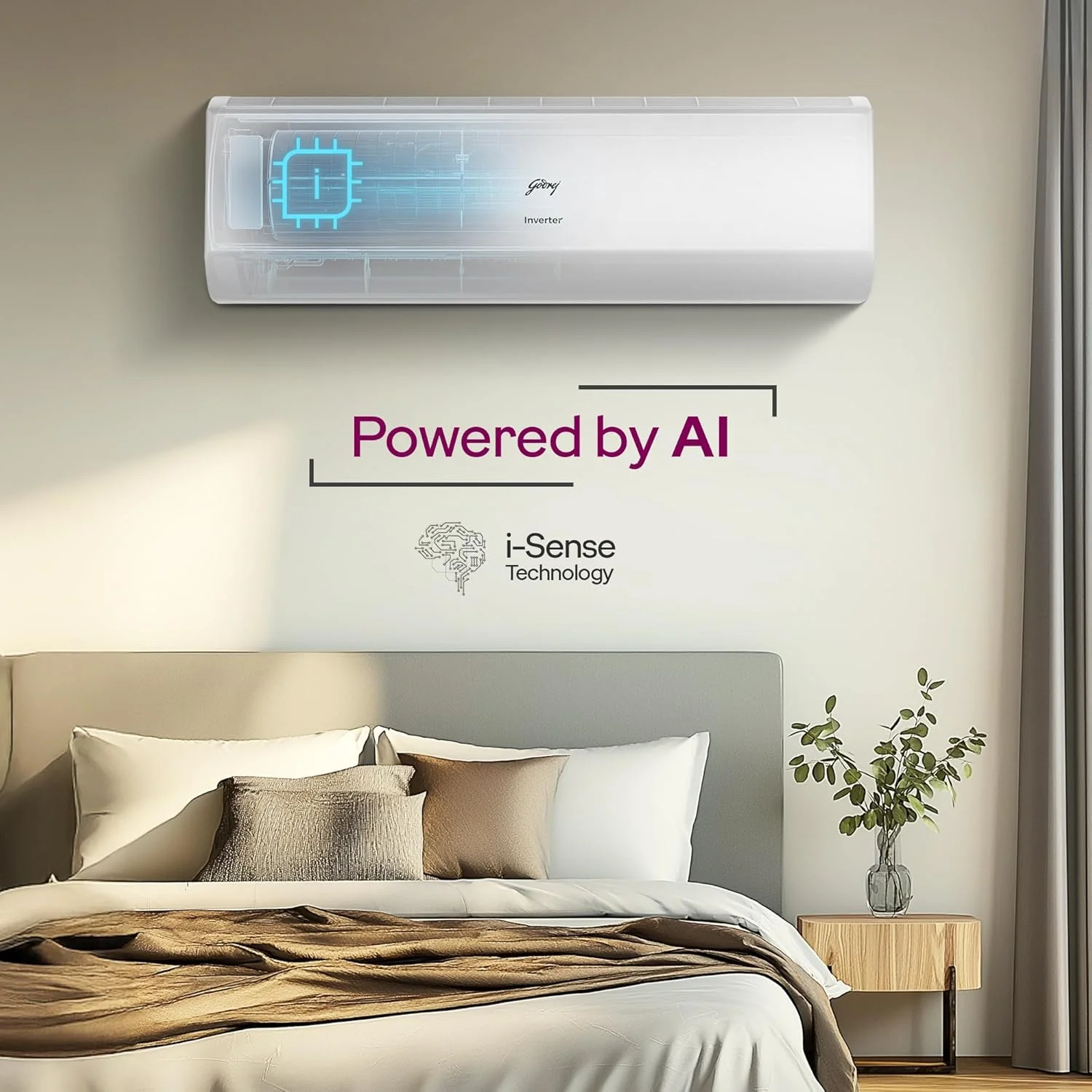 Godrej 2 Ton 3 Star AC,New star rated, 5-Year Comprehensive Warranty, AI Powered, 5-in-1 Convertible Cooling, I-Sense, Self Clean, Inverter Split AC, Copper Condenser (AC 2T TR HIC 24J3TS WA, White) - Image 6