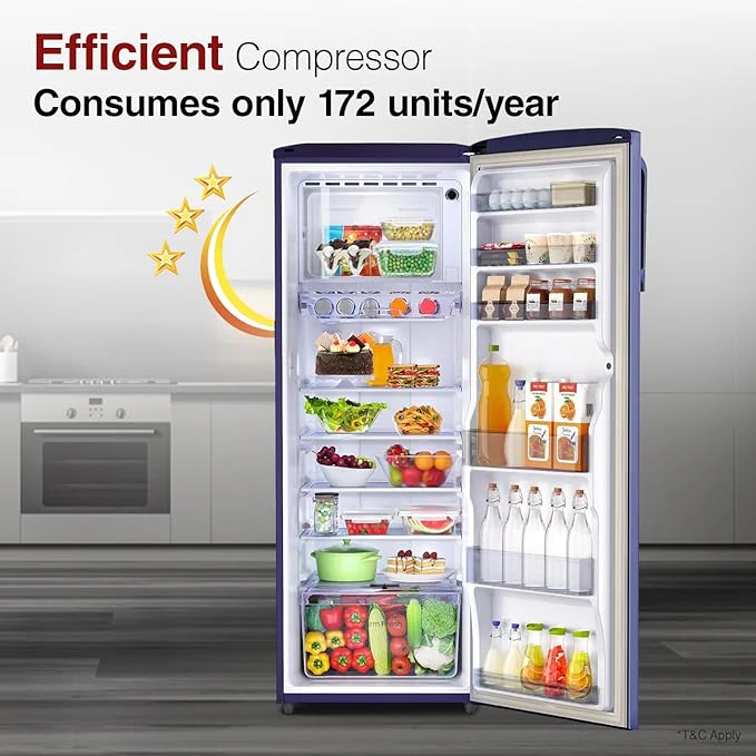 Godrej 268 L 3 Star Turbo Cooling Technology Ensuring Faster Cooling Direct Cool Single Door Refrigerator With Advanced Inverter Technology (RD EMARVEL 290C THI FU BL, Fusion Blue) - Image 5