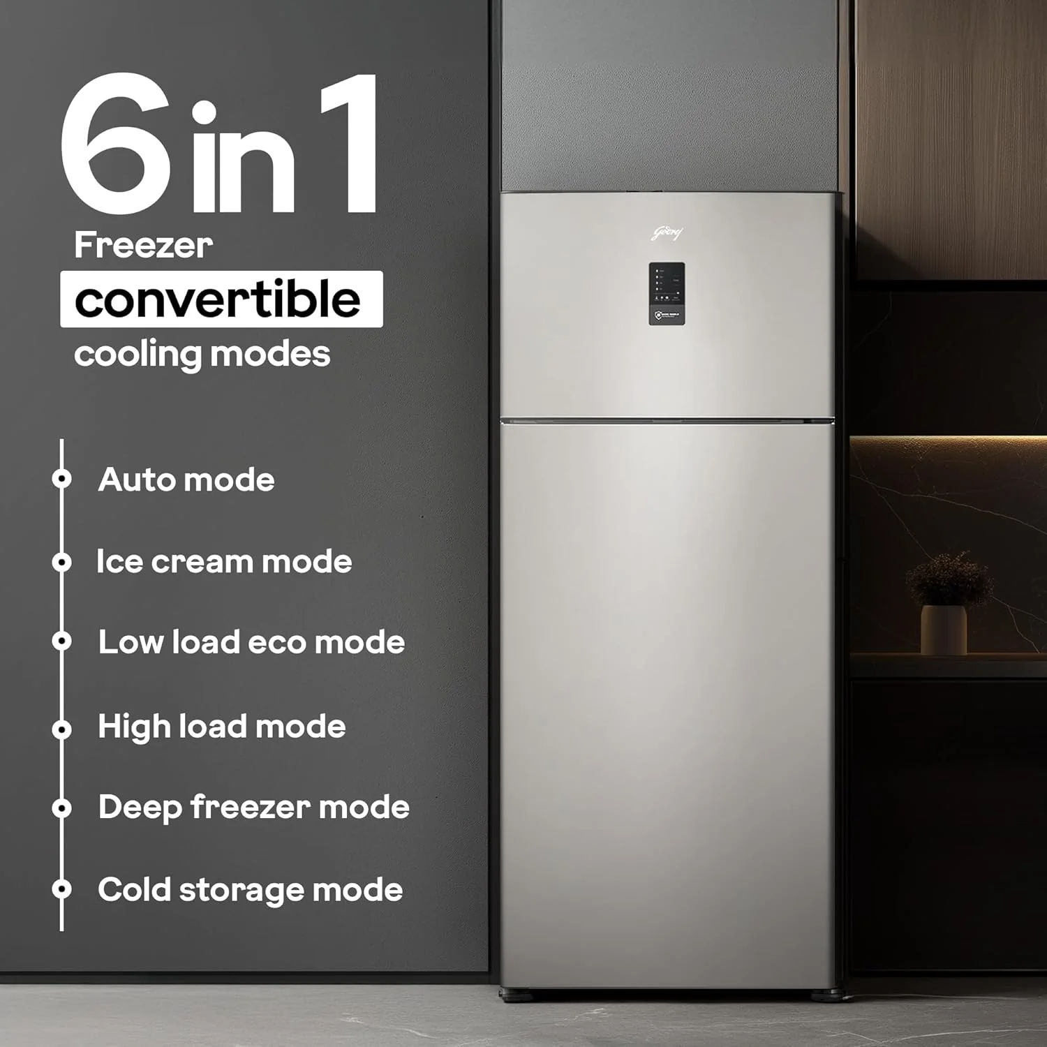 Godrej 436 L 2 Star With AI Tech, 1+2 Years Additional Warranty, 95%+ Food Surface Disinfection Inverter Frost Free Double Door Regalis Refrigerator (RF EON 438B RCI CH GD, Champagne Gold) - Image 4