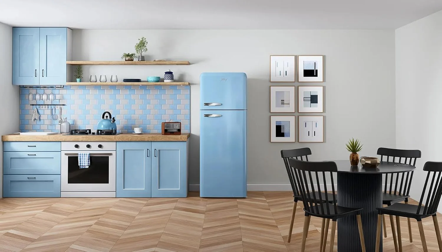 Godrej RT EONINSPIRE 346BN HCIT IC BL 308 L 2 Star Frost Free Double Door Convertible Refrigerator (Icy Blue) - Image 6