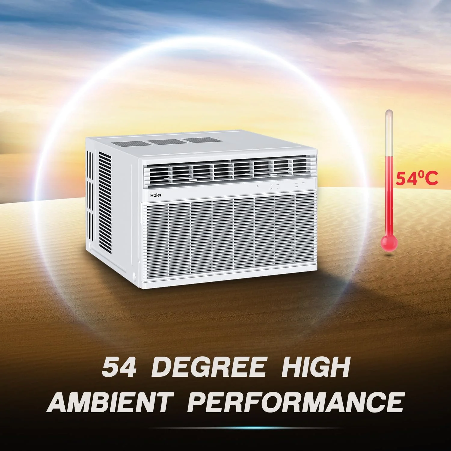 Haier 1.5 Ton 3 Star Fix Speed Top Flow Window AC (Copper, Jet Air Flow, Anti Bacterial Filter, Cools at 54°C Temp, Dynamic Cooling - HWU18TF-EW3BE-FS,White) - Image 2