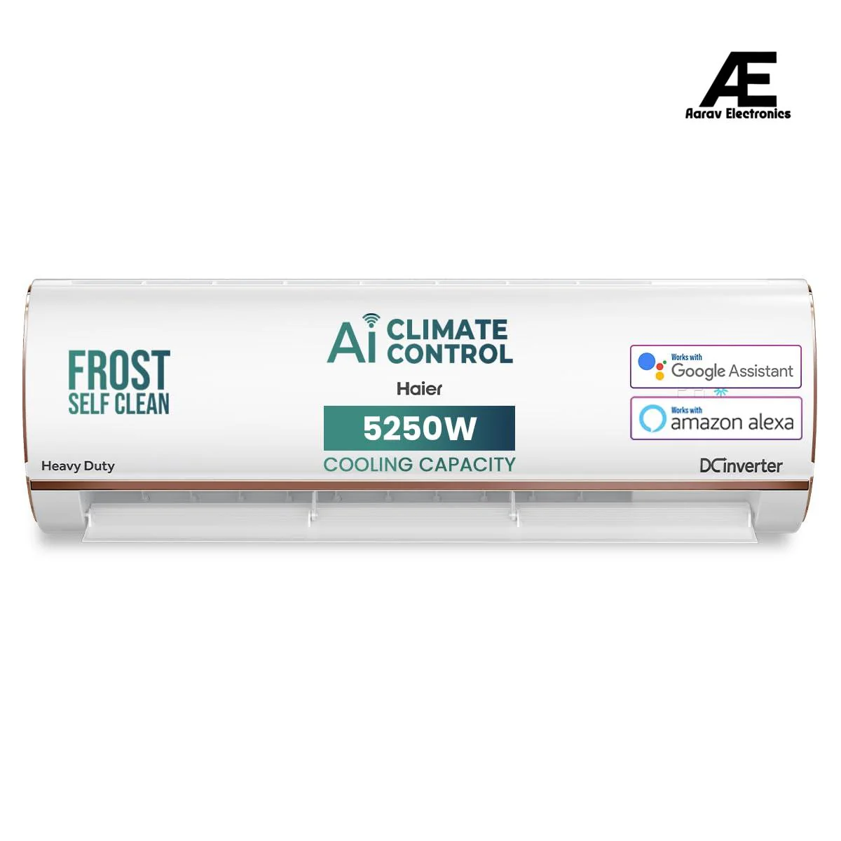 Haier 1.5 Ton 4 Star AI Climate Control Smart Split AC (5250 Watts, Copper, Wi-Fi, 4-Way Swing, Triple Inverter, 7 in 1, Frost Self Clean, HD Filter, Cools at 60°C - HSU18K-PYAIR4BN-INV, White)