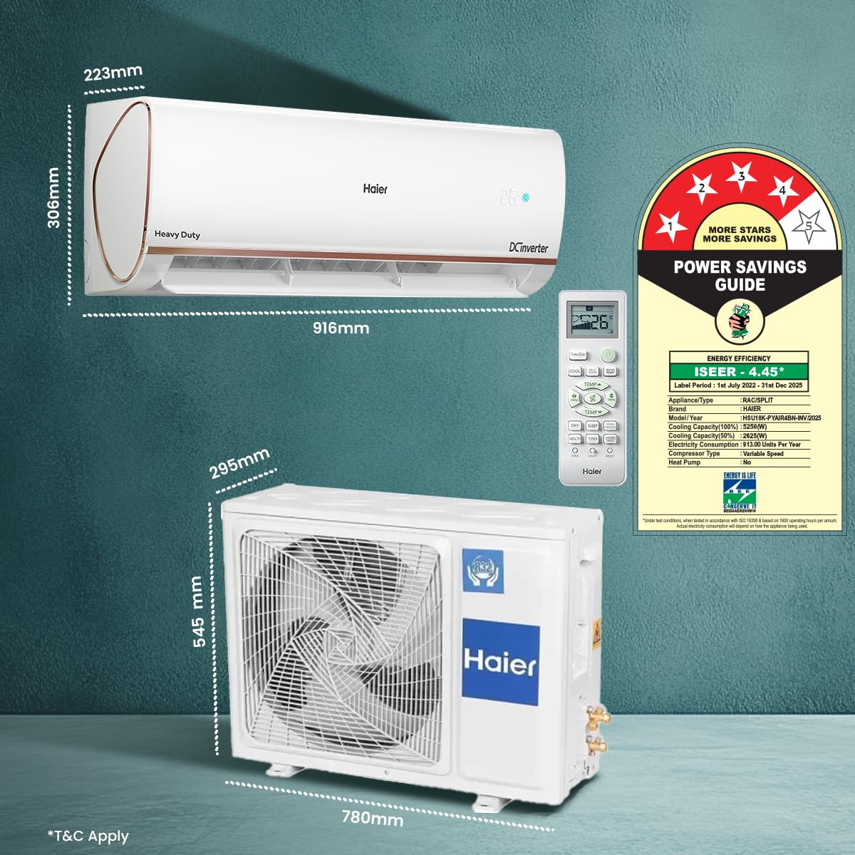 Haier 1.5 Ton 4 Star AI Climate Control Smart Split AC (5250 Watts, Copper, Wi-Fi, 4-Way Swing, Triple Inverter, 7 in 1, Frost Self Clean, HD Filter, Cools at 60°C - HSU18K-PYAIR4BN-INV, White) - Image 13