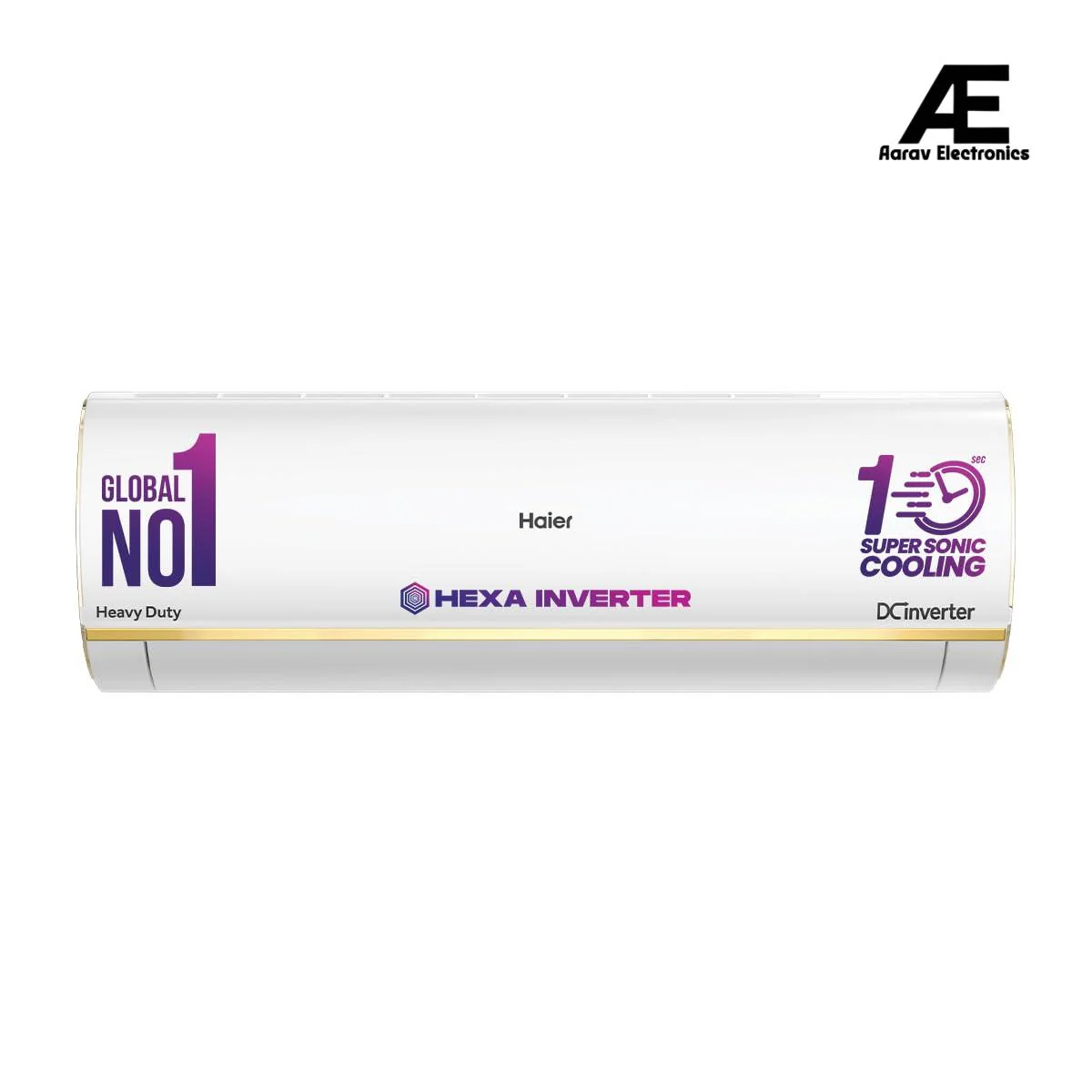 Haier 1 Ton 5 Star HEXA Inverter Split AC (3600W, Copper, Heavy Duty, 4-Way Swing, 7 in 1, Frost Self Clean, HD Filter, Cools at 60°C Temp, 20 Mtrs Air Throw - HSU14K-PYSG5BN-INV, White)