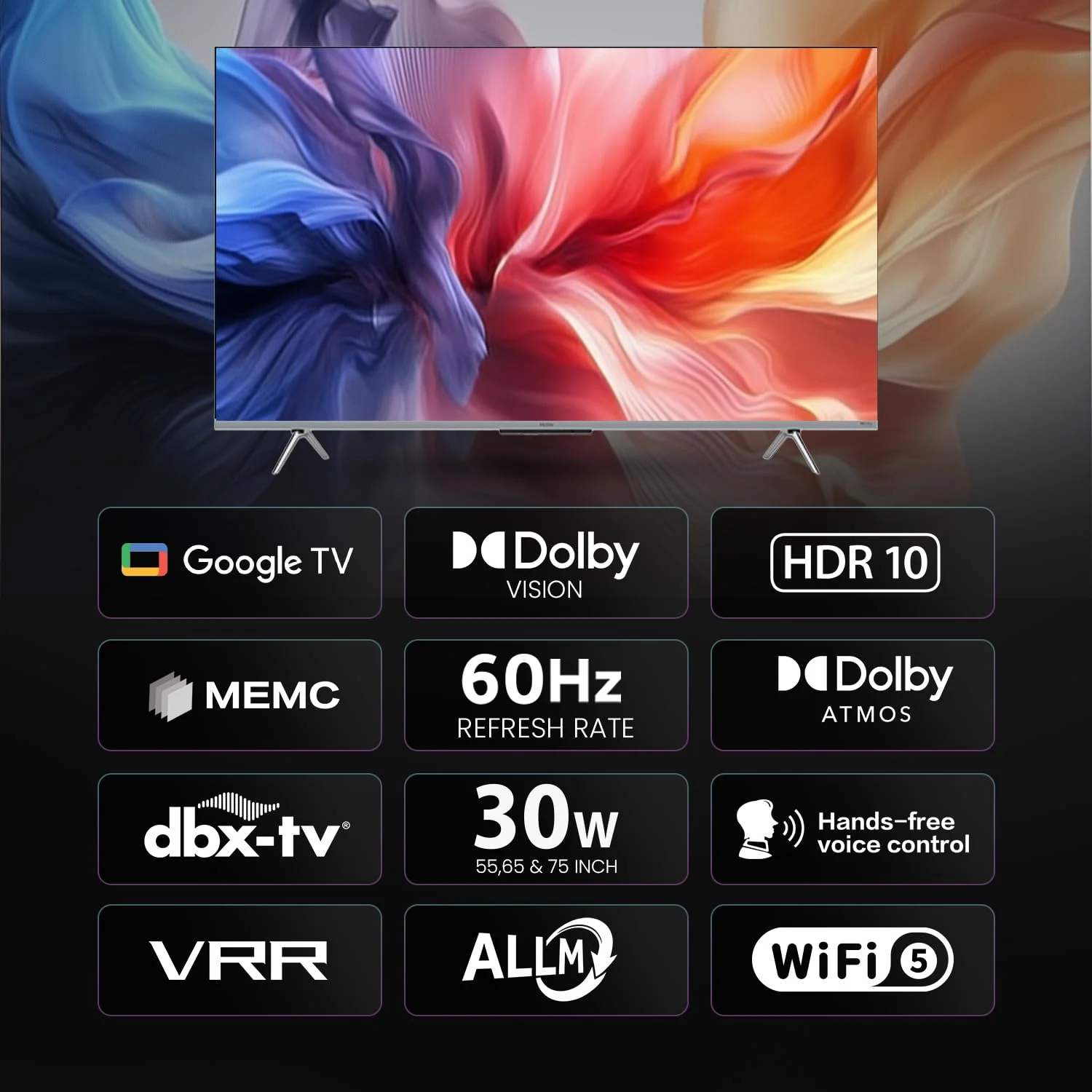 Haier 139 cm (55) P7GT Series 4K Ultra HD Smart LED Google TV 55P7GT-P (Grey) - Image 11