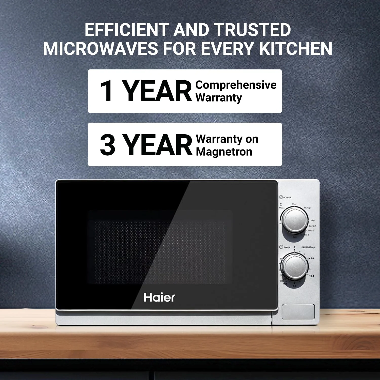 Haier 20L Grill Microwave Oven (HIL2002GSPB, Quartz Heater, Combination cooking, Curveceous Glass, Steam Clean) - Image 3