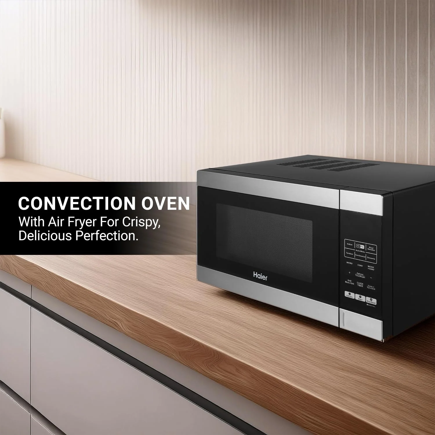 Haier 30L Convection Microwave Oven (HIL3001ARSB, Black) with In-Built Air Fryer | Motorized Rotisserie | Stainless-steel Cavity | 5 In 1 Microwave oven - Image 11