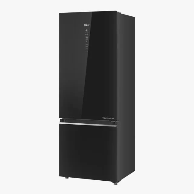 Haier 355 Litres 3 Star Frost Free Double Door Bottom Mount Convertible Refrigerator with Triple Inverter Technology (HRB-4053PKG-P, Black Glass) - Image 3