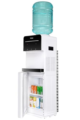 Haier Hot, Cold, Normal Water Dispenser with Cooling Cabinet, Floor Standing Water Dispenser, Digital Display, Anti-Rodent, Child Lock Safety, Anti Corrosive, (Black &amp; White) Pro Series - Image 2